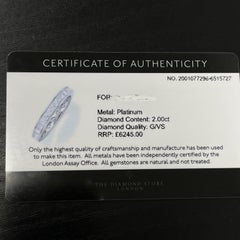 Platinum Full Eternity Diamond Ring, Set With 2.0ct Princess cut Diamonds