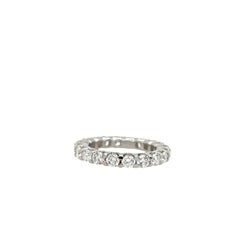 Platinum Full Eternity Diamond Ring, Set With 2.20ct Natural Round Diamonds
