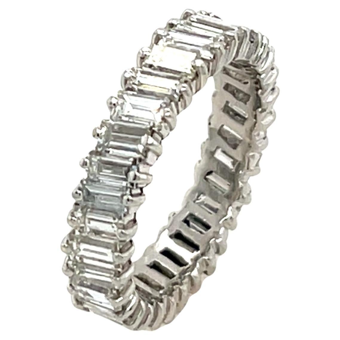 Ewiger Diamantring aus Platin, besetzt mit 3,0ct natürlichen Baguette-Diamanten