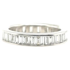Platinum Full Eternity Ring Diamond Baguette Set With 1.20ct