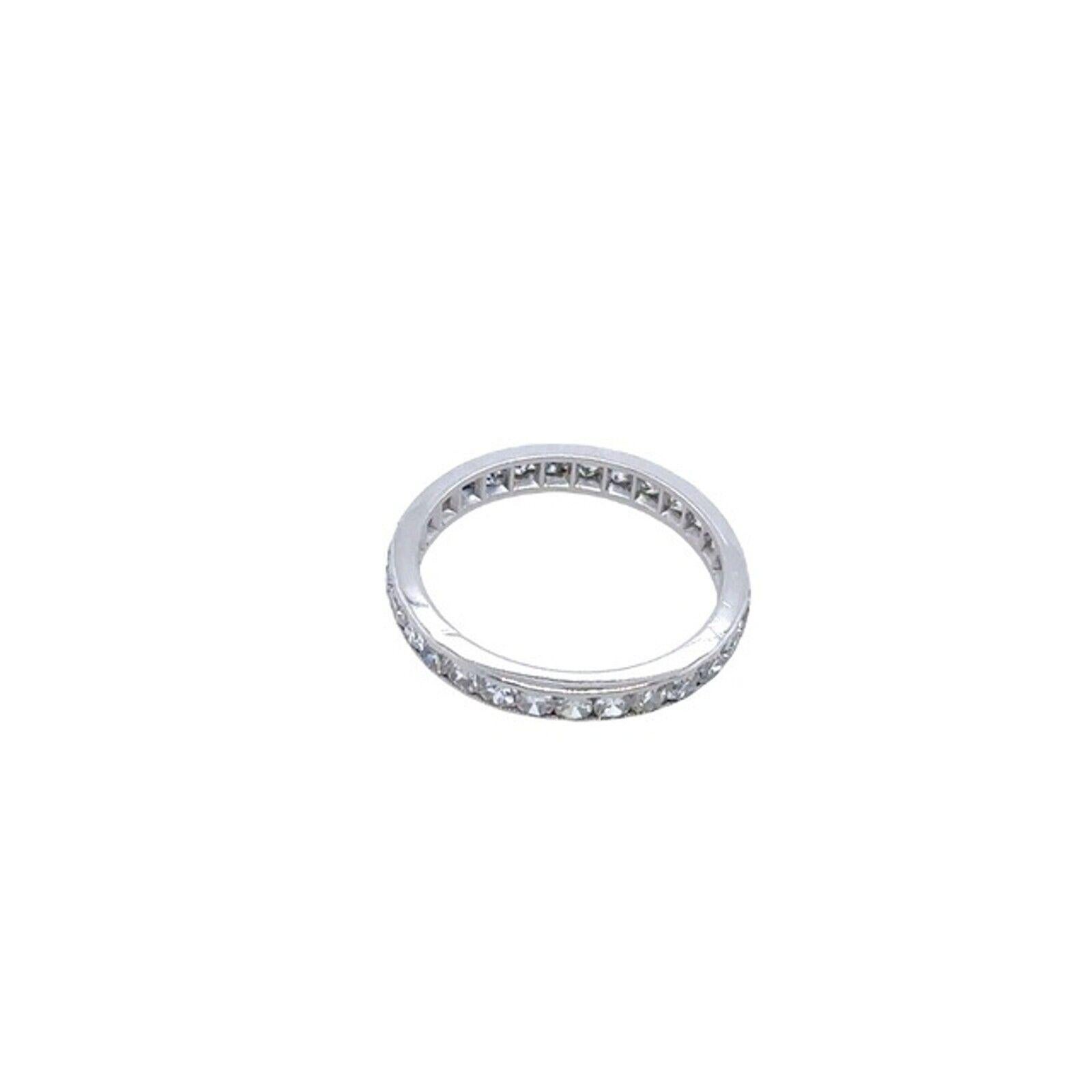 Platinum Full Eternity Ring/Wedding Ring Set with 0.80ct Round Rose Cut Diamonds In Excellent Condition For Sale In London, GB