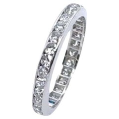 Used Platinum Full Eternity Ring/Wedding Ring Set with 0.80ct Round Rose Cut Diamonds