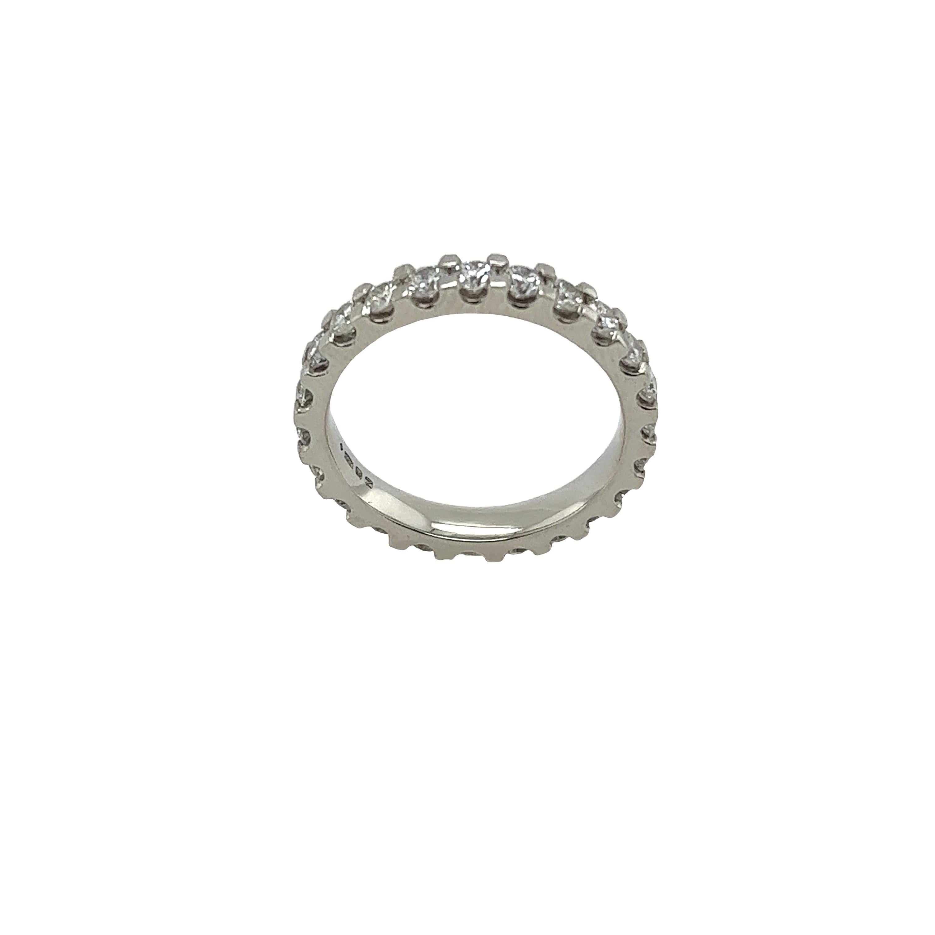 Women's Platinum Full Eternity Ring/Wedding Ring Set With 1.30ct Diamonds For Sale