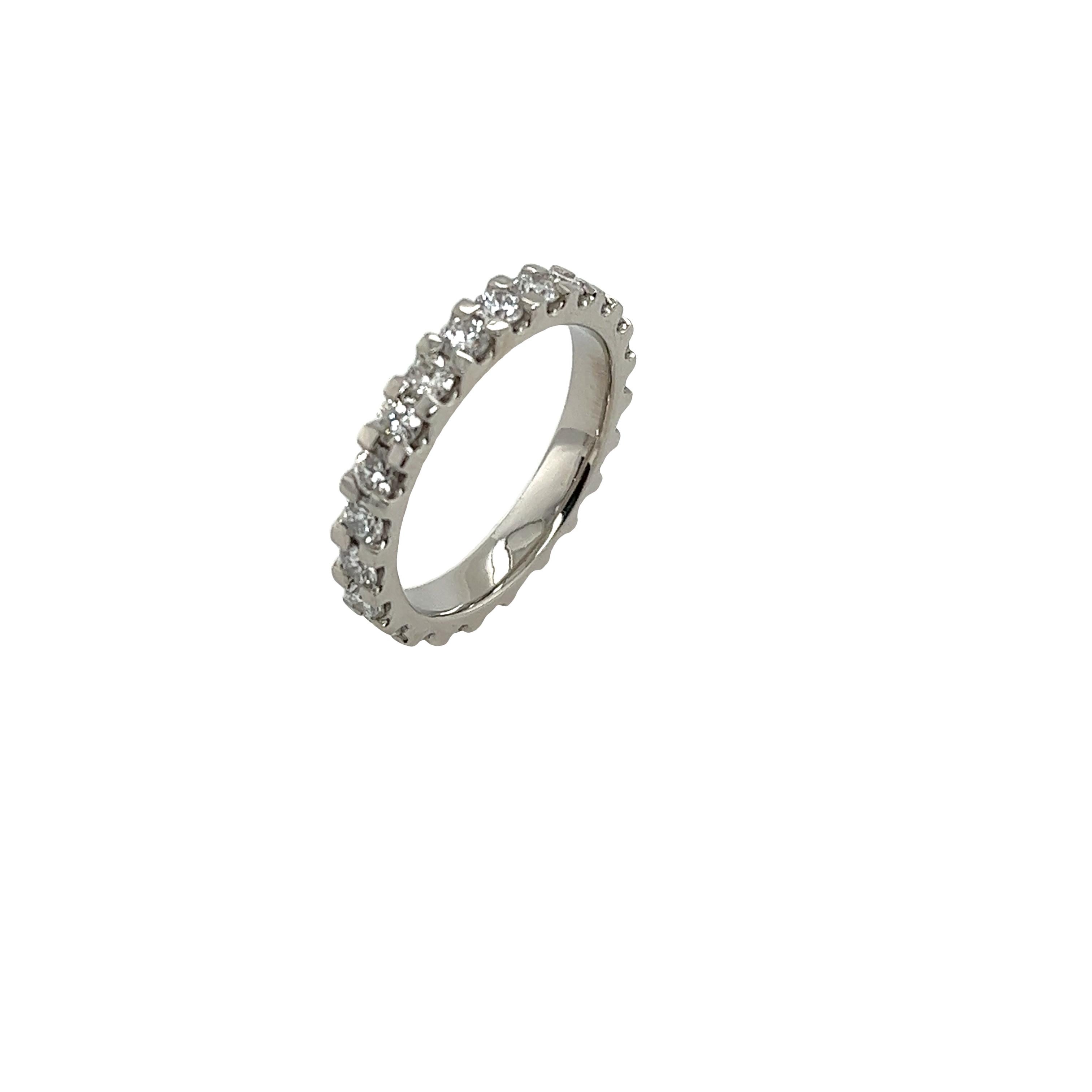 Platin Full Eternity-Ring/Ehering mit 1,30 Karat Diamanten im Angebot 1