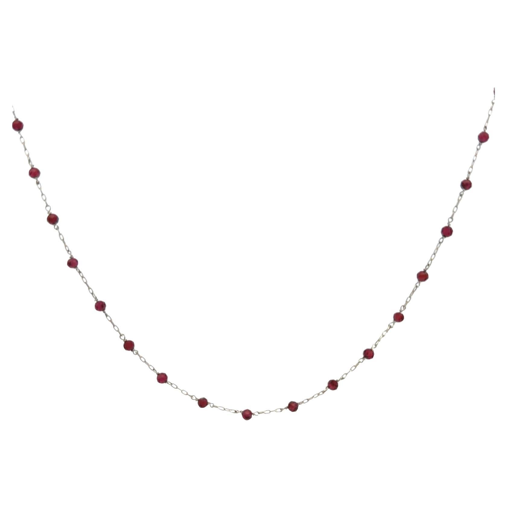 Platinum Garnet by the Yard Chain