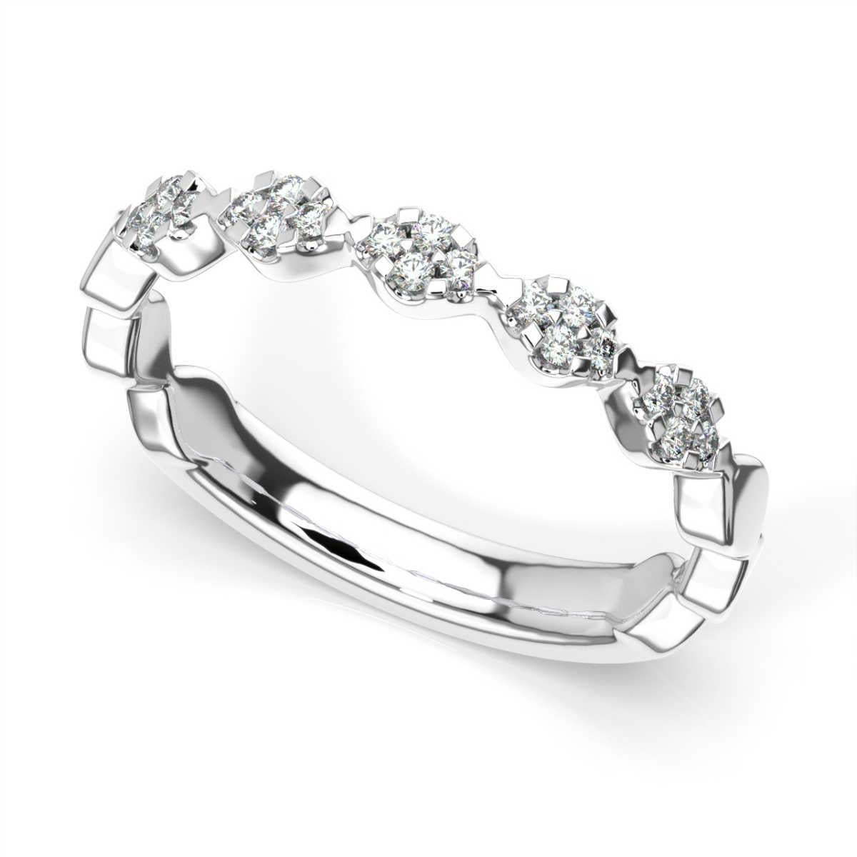 Round Cut Platinum Gela Diamond Ring '1/6 Carat' For Sale