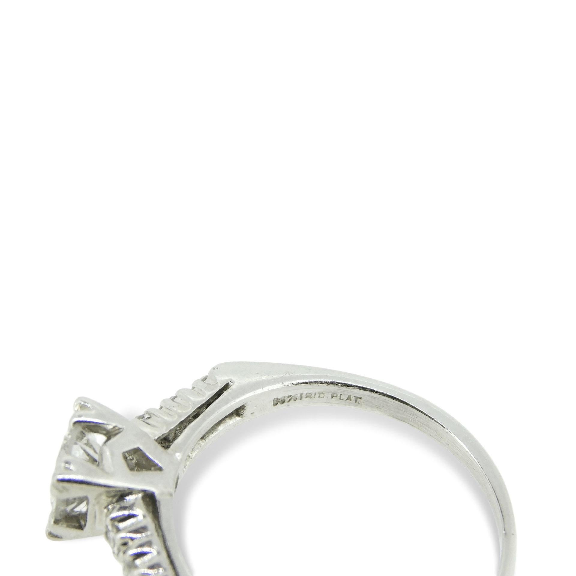 Platinum Genuine Natural Diamond Engagement Ring .66cts 'J750' For Sale 2