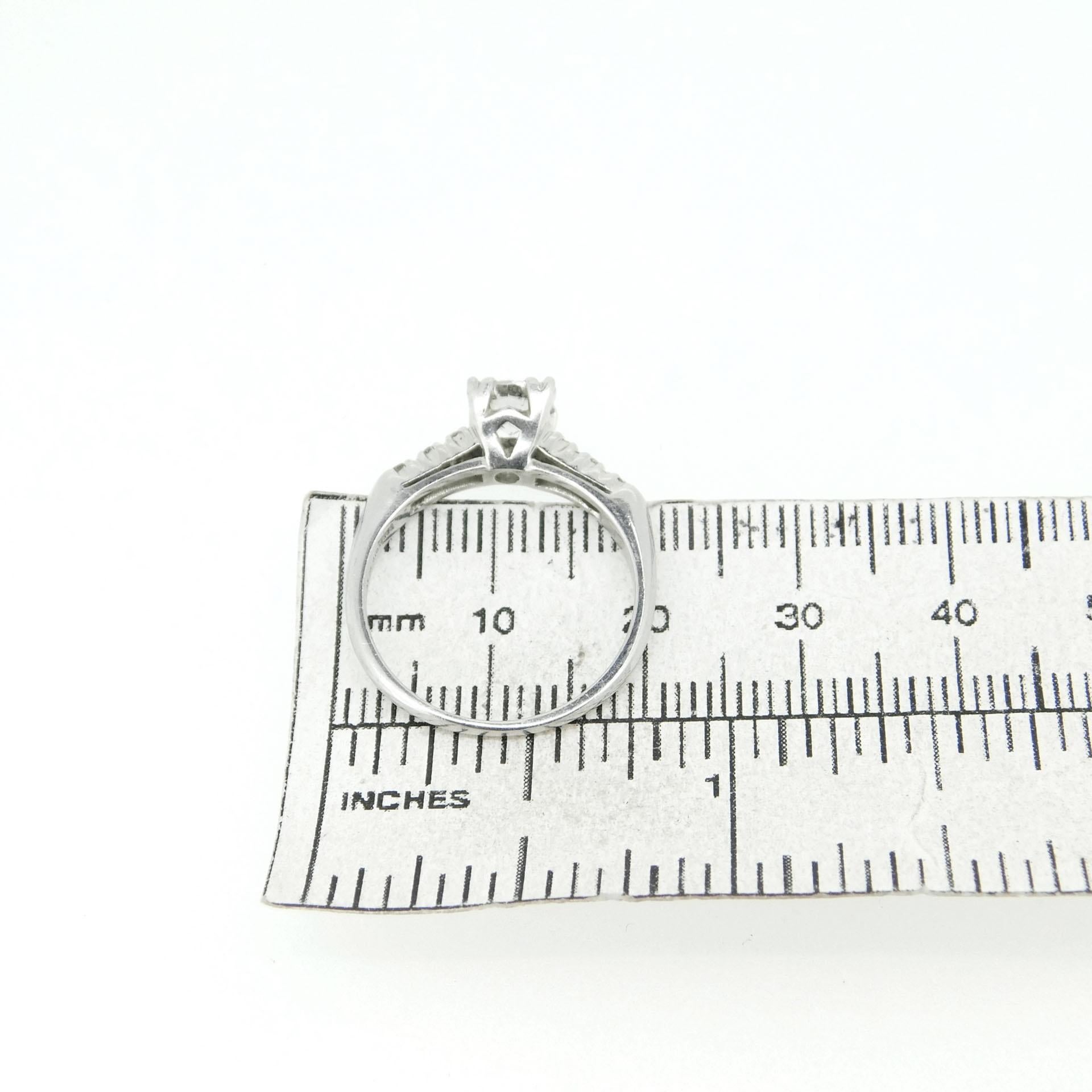 Platinum Genuine Natural Diamond Engagement Ring .66cts 'J750' For Sale 11