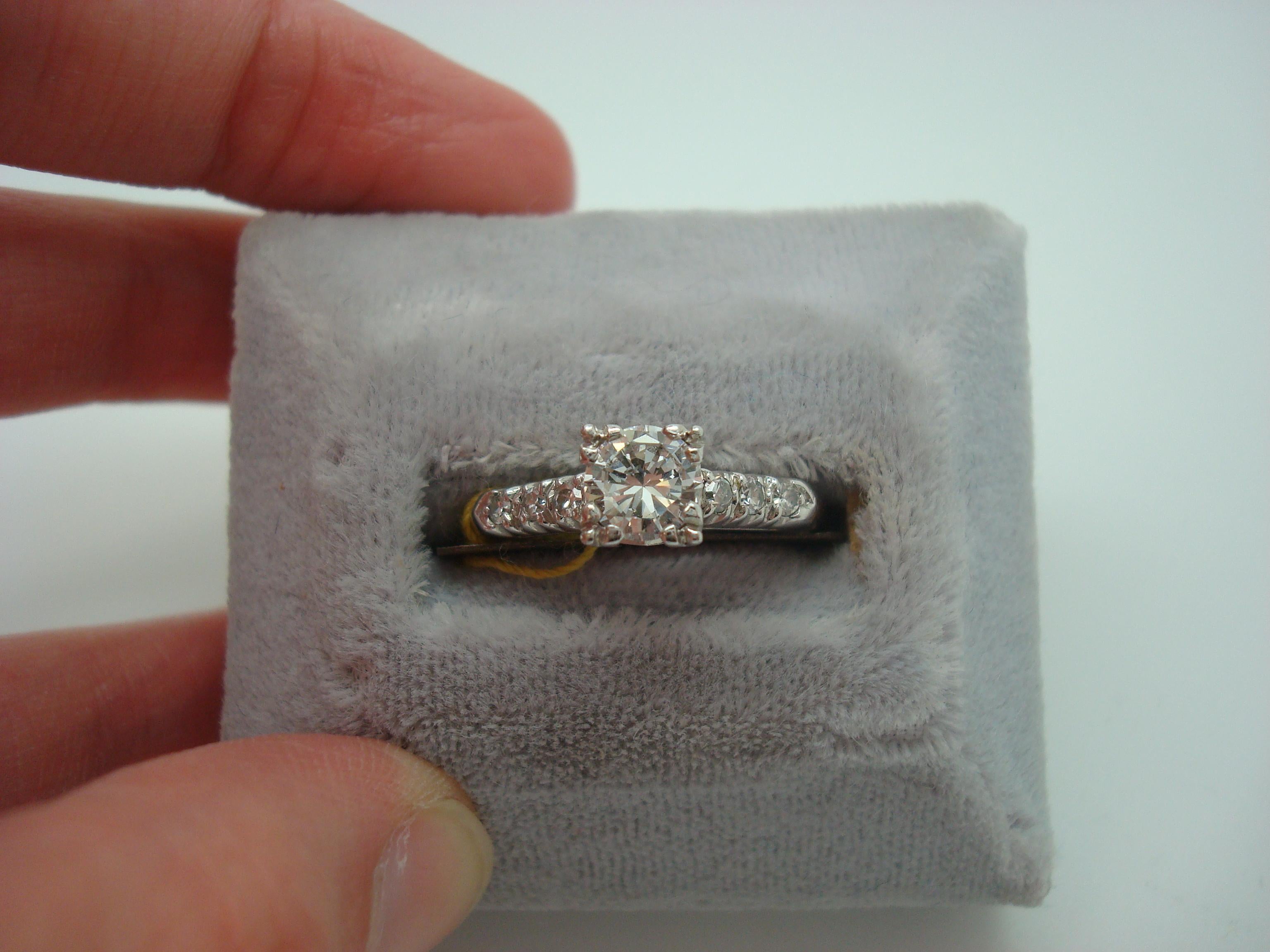 Brilliant Cut Platinum Genuine Natural Diamond Engagement Ring .66cts '#J750' For Sale
