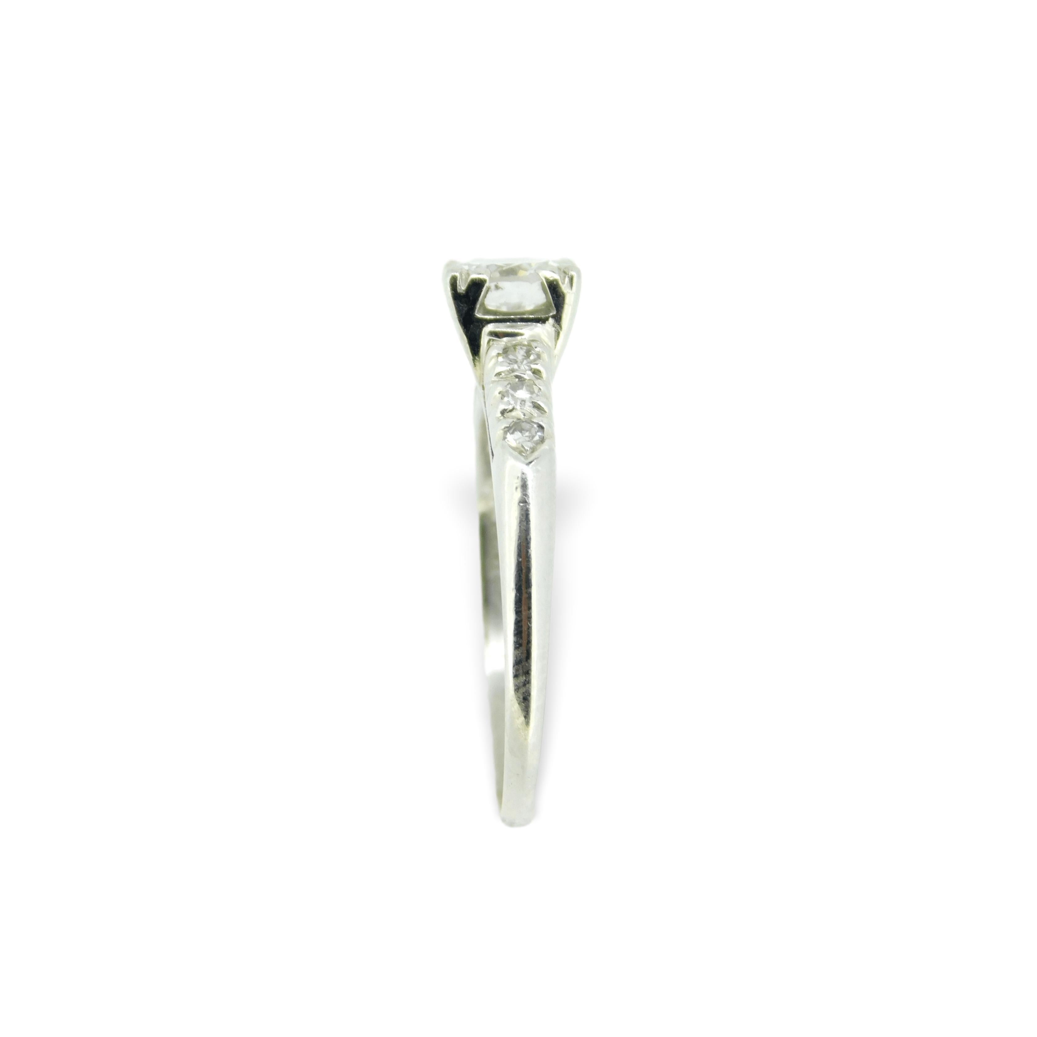 Brilliant Cut Platinum Genuine Natural Diamond Engagement Ring .66cts 'J750' For Sale