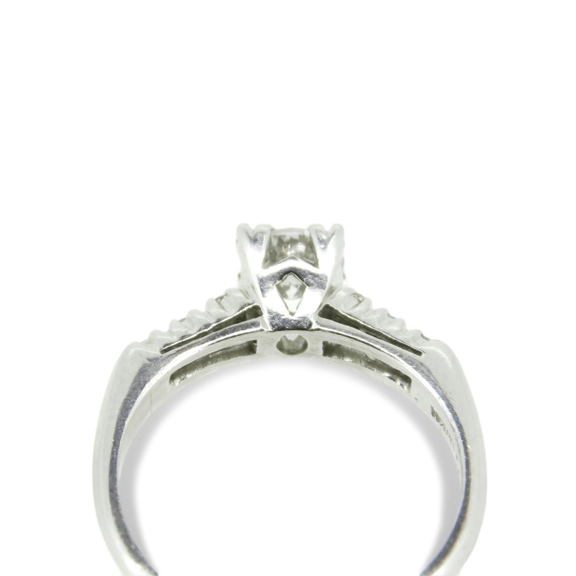 Platinum Genuine Natural Diamond Engagement Ring .66cts 'J750' In Excellent Condition For Sale In Big Bend, WI