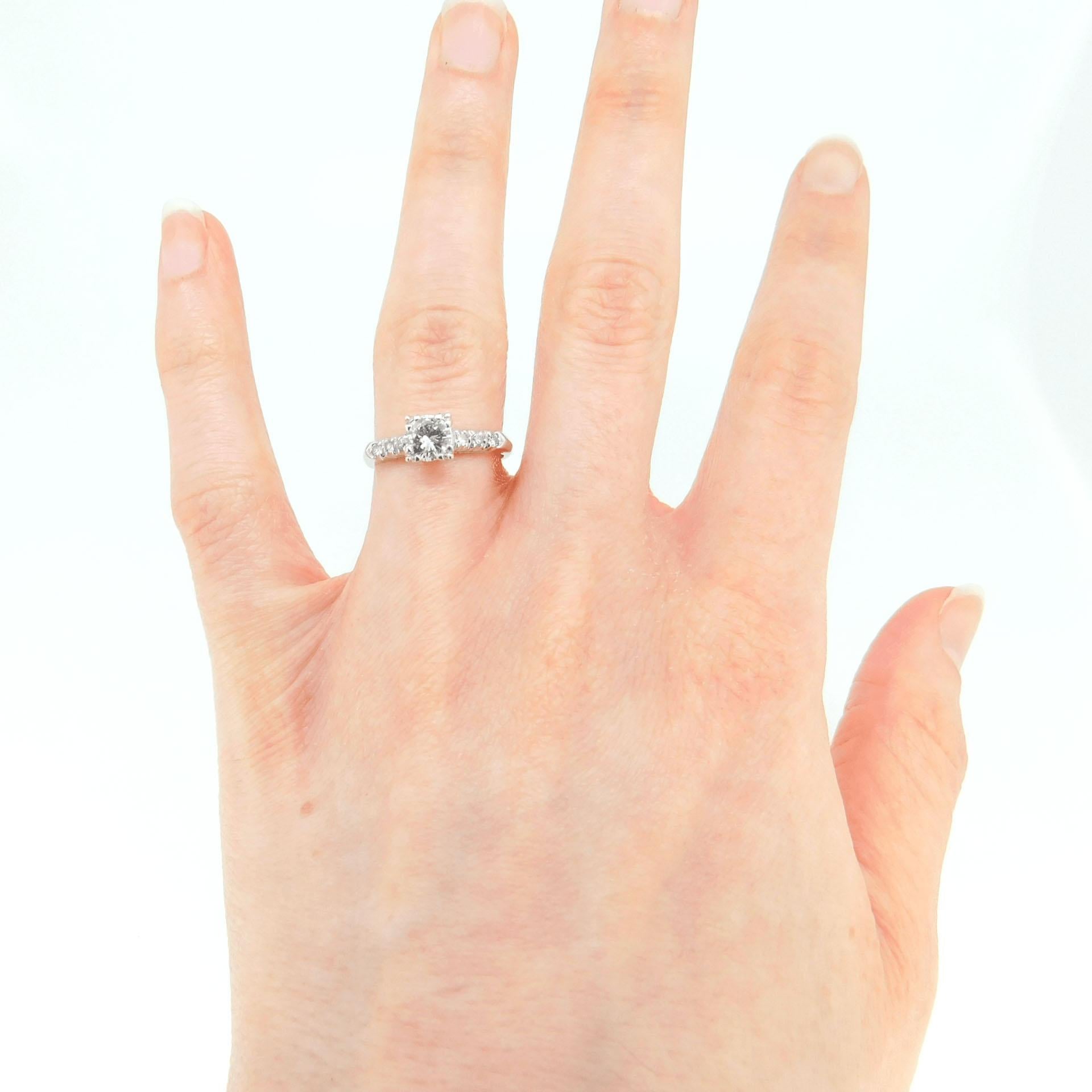 Women's Platinum Genuine Natural Diamond Engagement Ring .66cts 'J750' For Sale