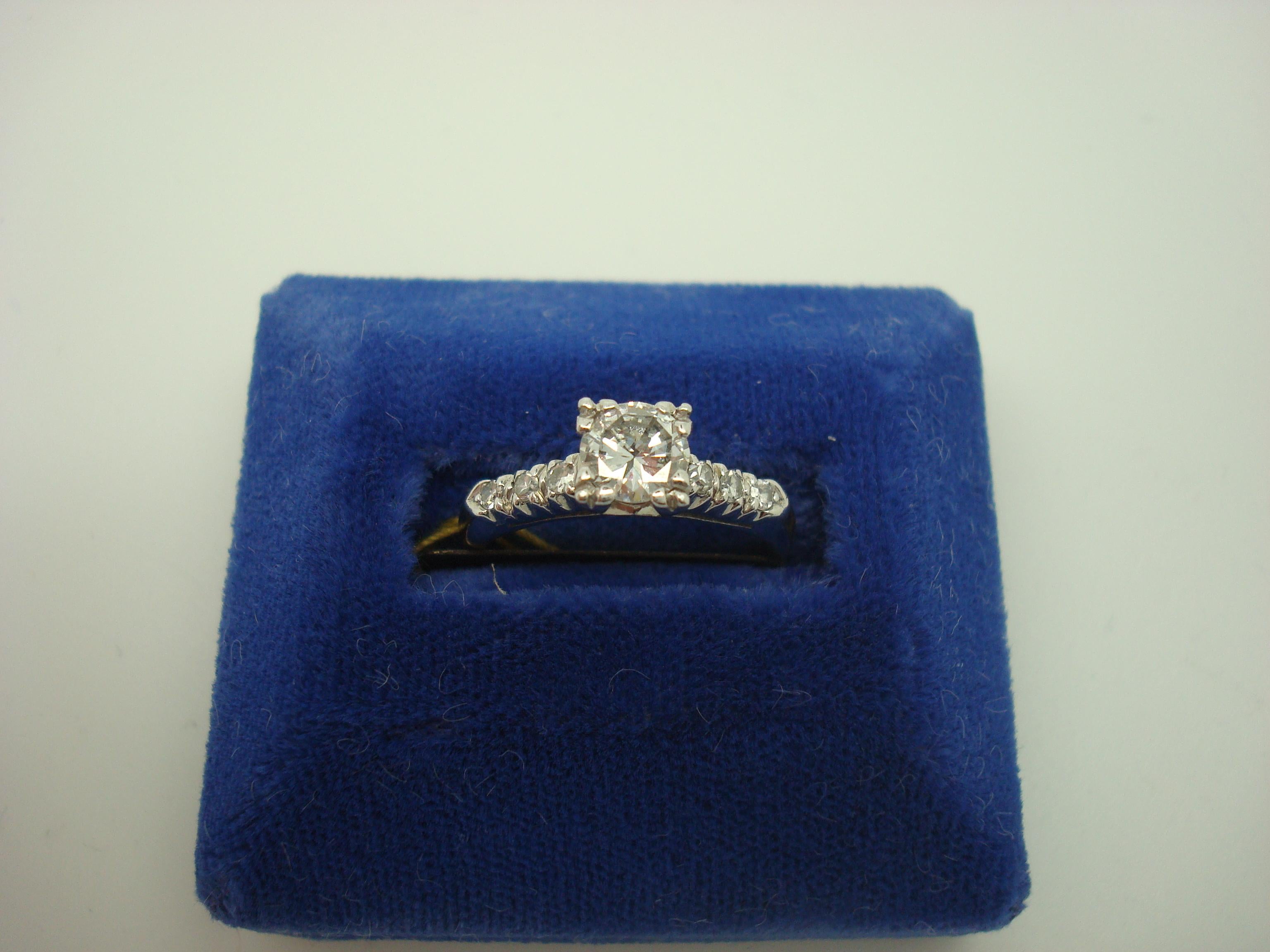 Platinum Genuine Natural Diamond Engagement Ring .66cts '#J750' For Sale 4