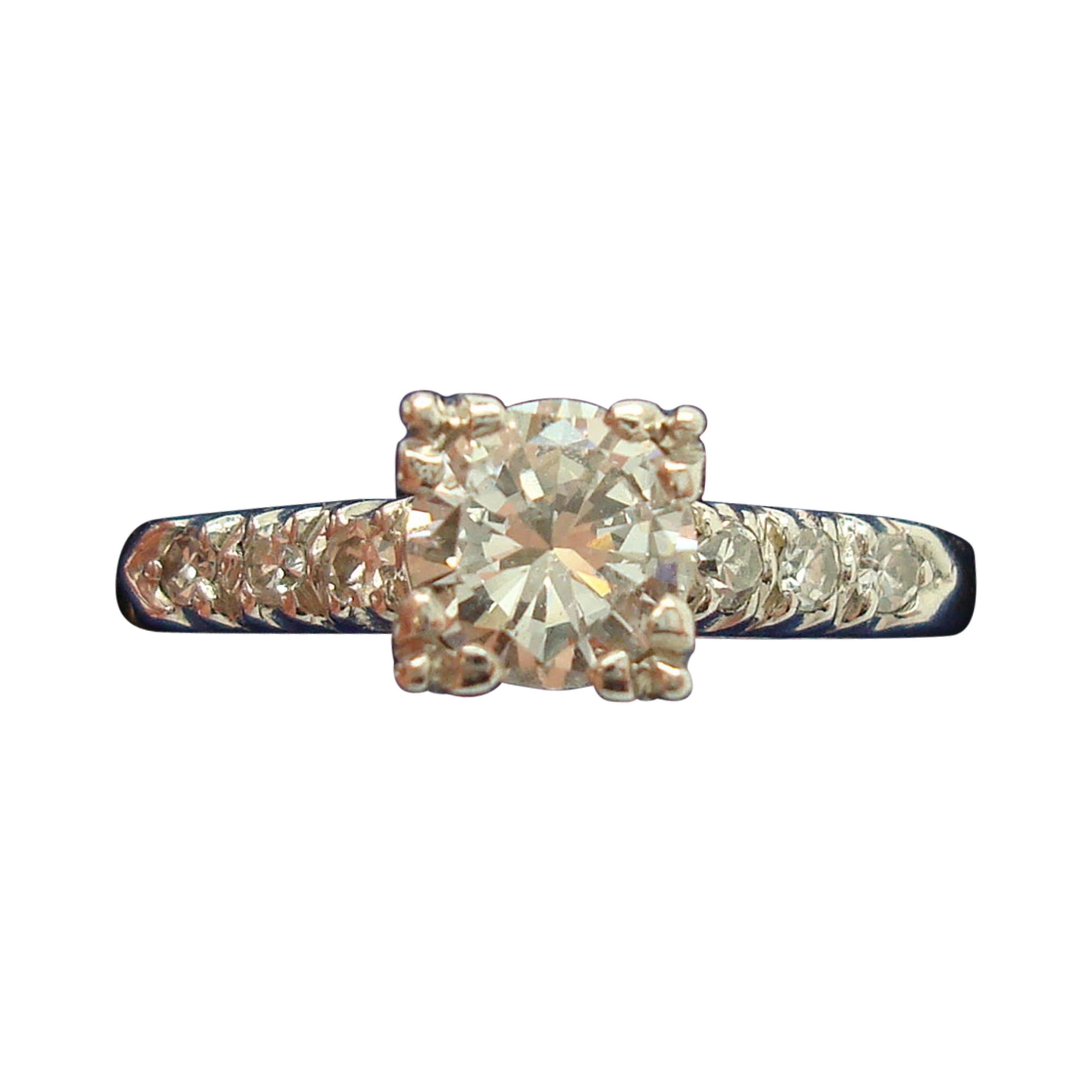Platinum Genuine Natural Diamond Engagement Ring .66cts '#J750'