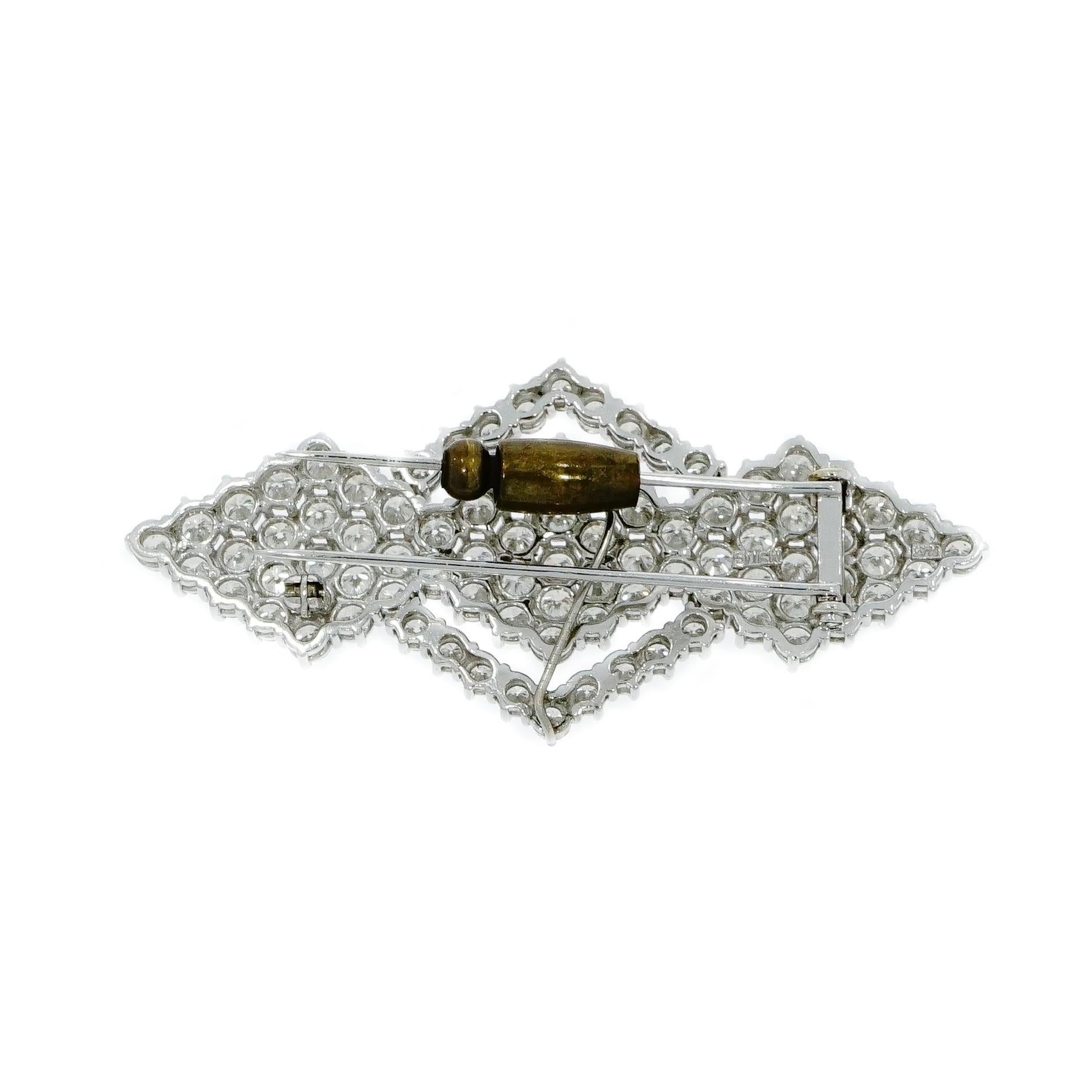 Platinum Geometrical Shaped Diamond Brooch 2