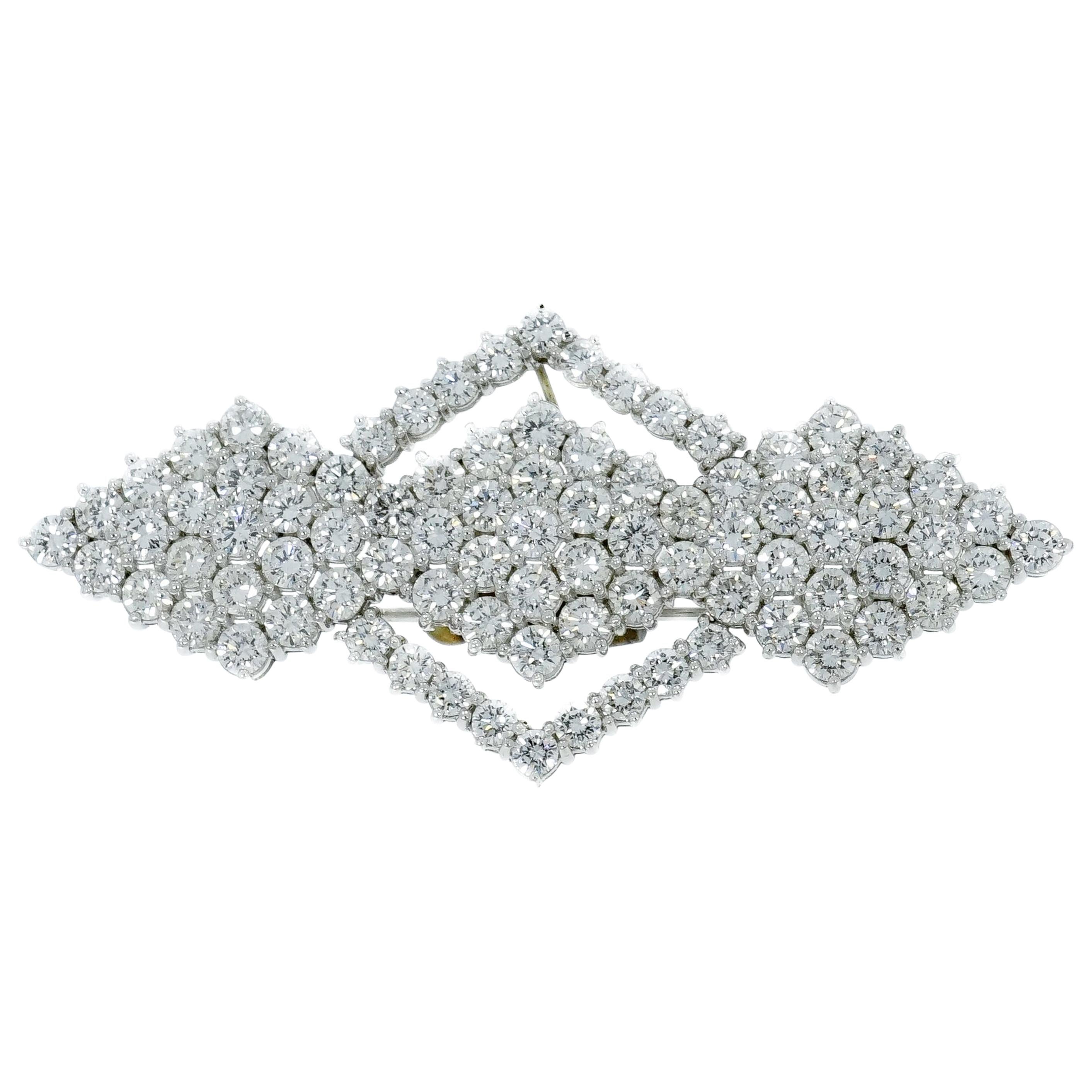 Platinum Geometrical Shaped Diamond Brooch