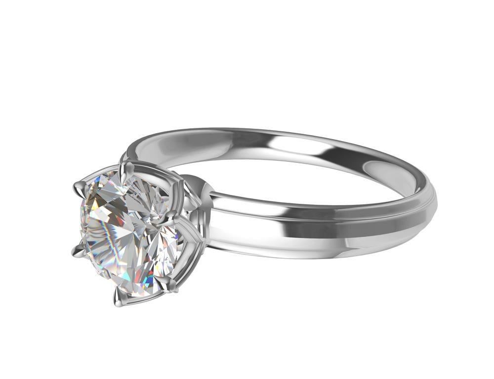 For Sale:  Platinum GIA 1 Carat Diamond Arabesque Engagement Ring 2