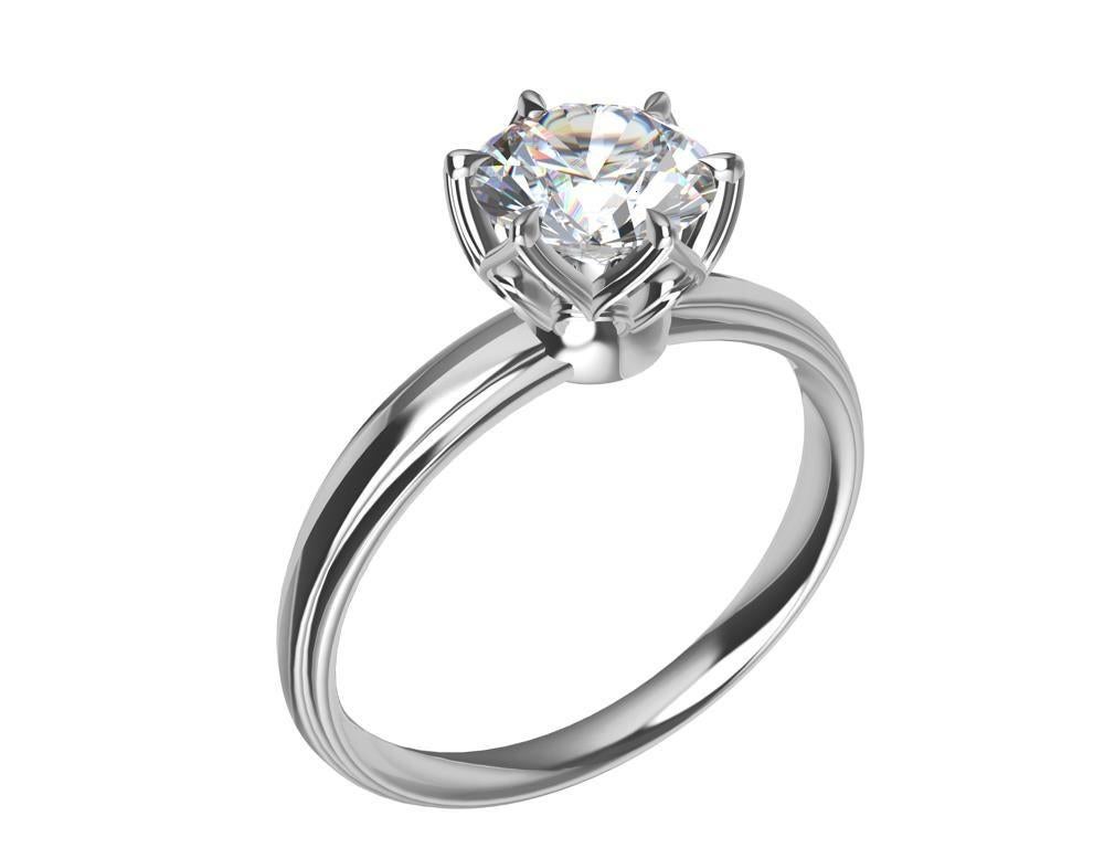 For Sale:  Platinum GIA 1 Carat Diamond Arabesque Engagement Ring 4