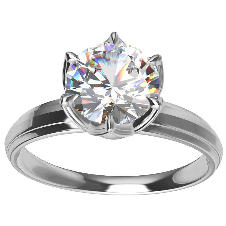 For Sale:  Platinum GIA 1 Carat Diamond Arabesque Engagement Ring