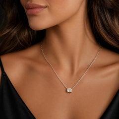 Platinum GIA 1.02ct Old Mine Cut N VS2 Diamond Solitaire Pendant Handmade Chain