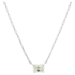 Platinum GIA 1.02ct Old Mine Cut N VS2 Diamond Solitaire Pendant Handmade Chain