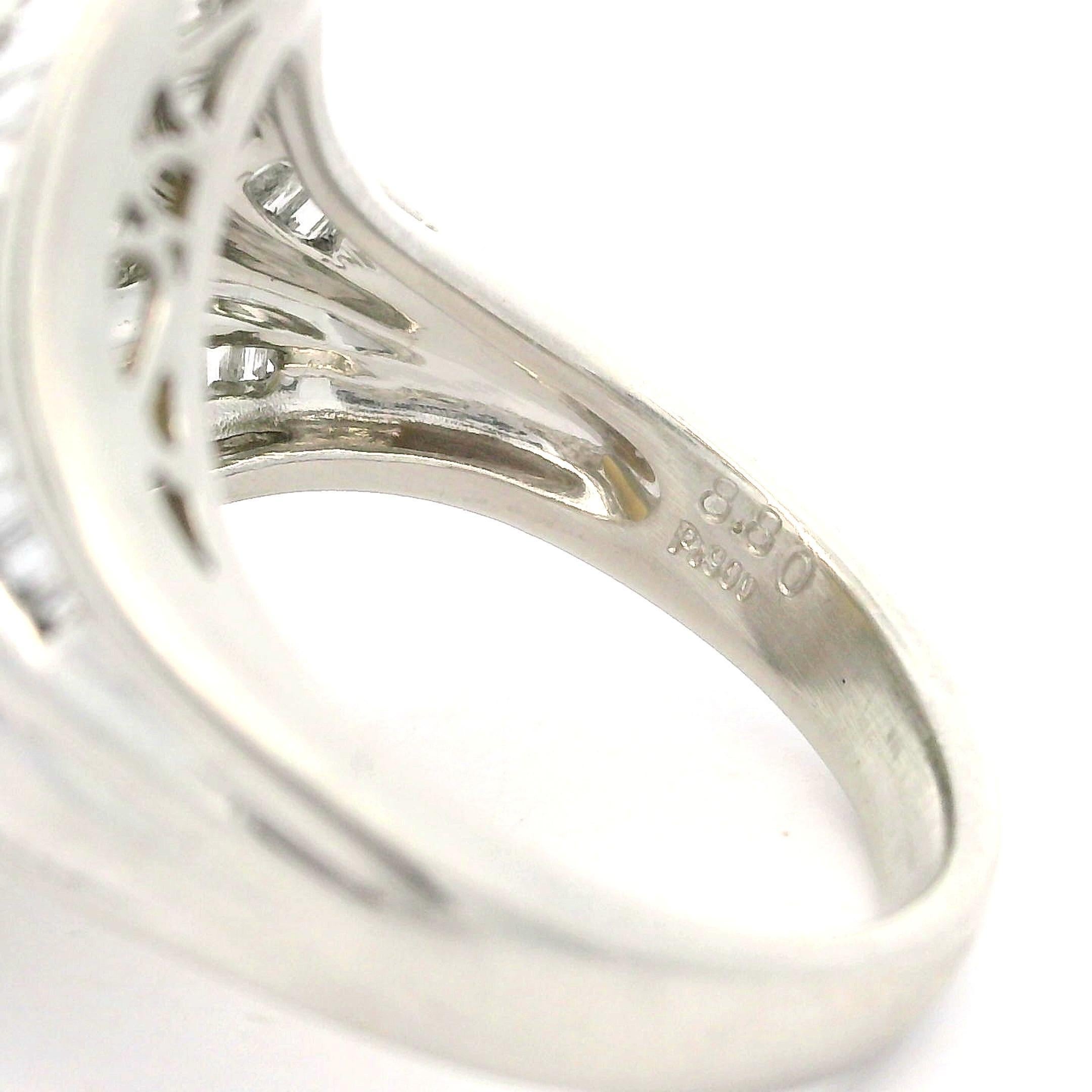 Gran Anillo Sustancial de Ojo de Gato y Diamantes Cabujón de Platino GIA 10,32 ctw en venta 9