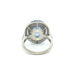 Platinum GIA 10.50ctw Large Ceylon Cornflower Blue Sapphire Halo Diamond Ring