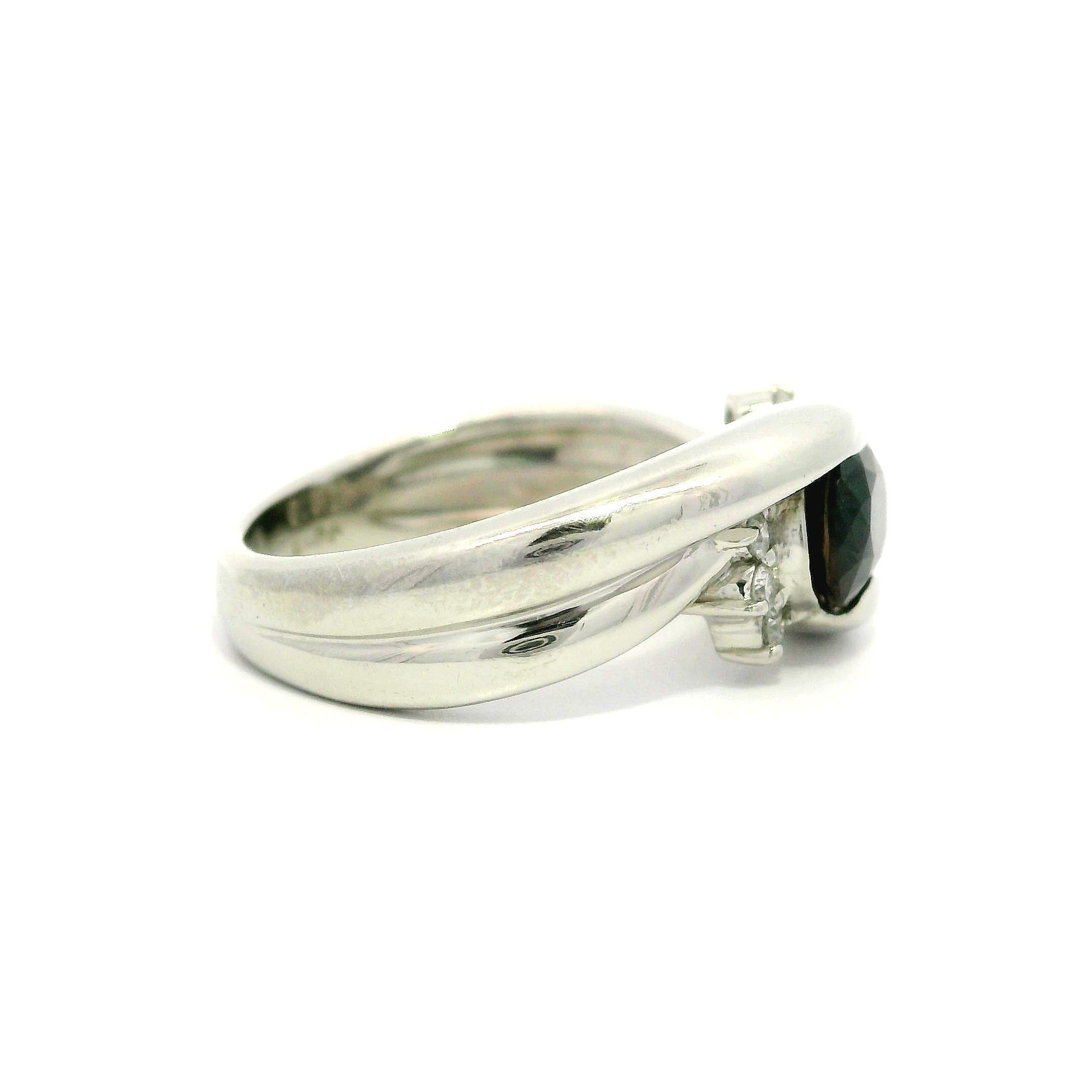 Platinum GIA 1.19ctw No Heat Oval Purple Sapphire & Diamond Bypass Style Ring For Sale 6