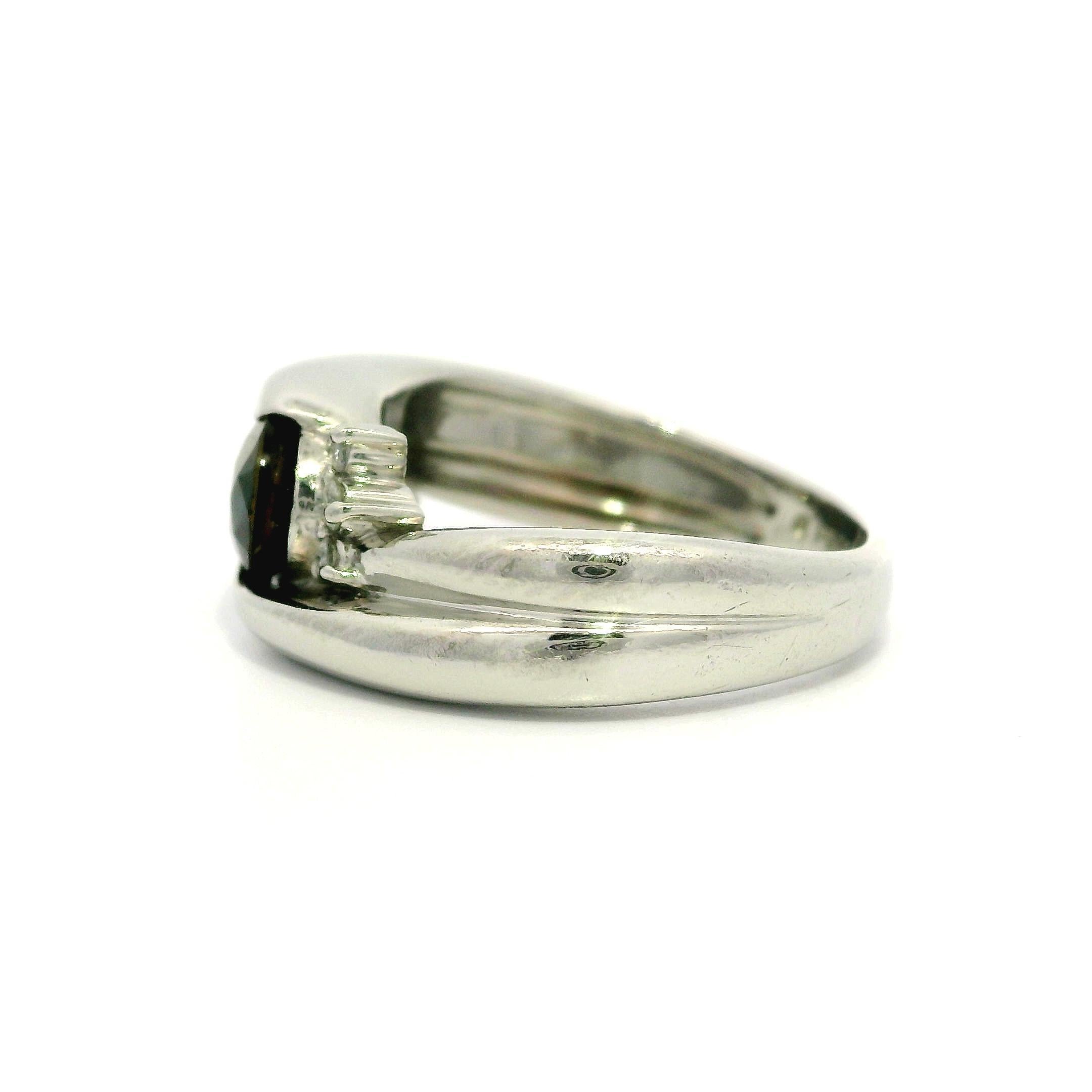 Women's Platinum GIA 1.19ctw No Heat Oval Purple Sapphire & Diamond Bypass Style Ring For Sale