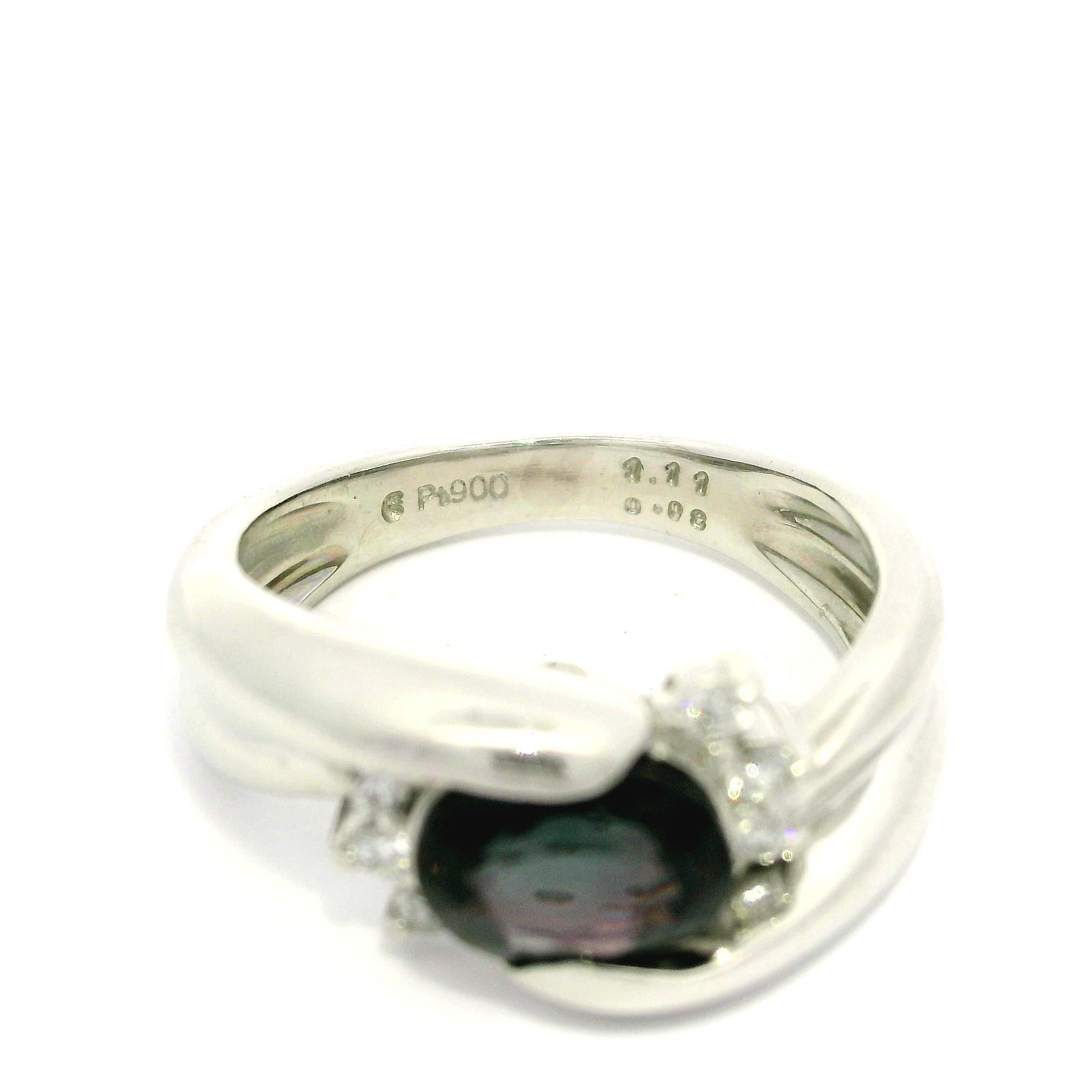 Platinum GIA 1.19ctw No Heat Oval Purple Sapphire & Diamond Bypass Style Ring For Sale 1