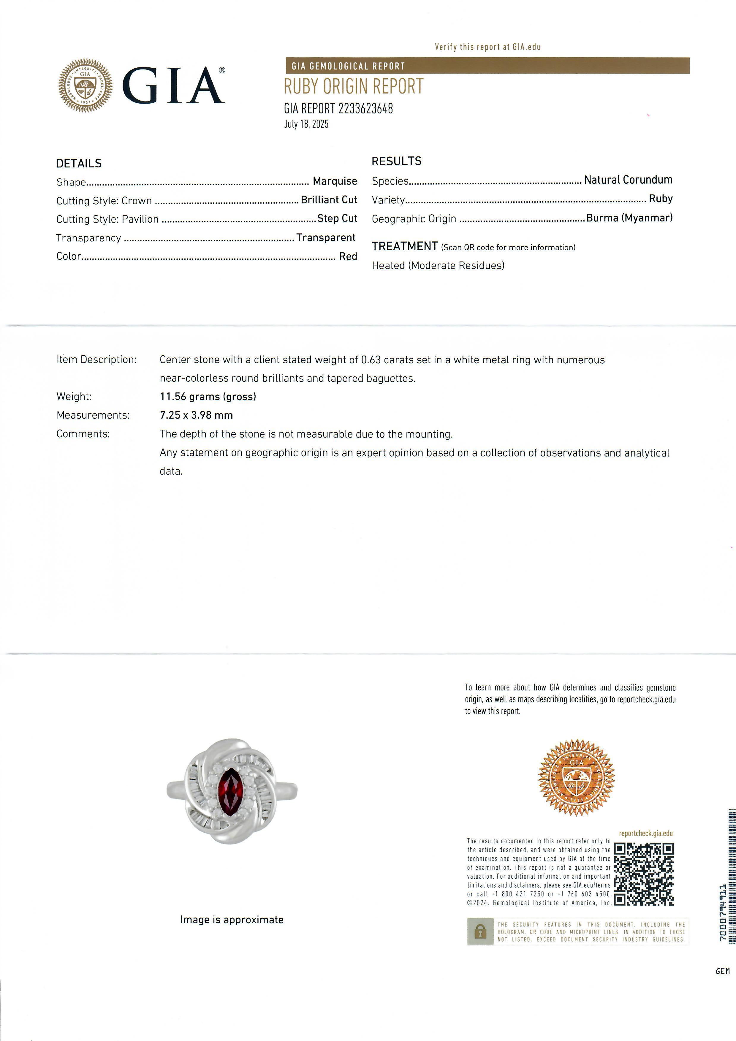 Anillo de platino GIA de 1,1 quilates de rubí rojo vivo de Birmania con halo de diamantes en espiral en venta 2