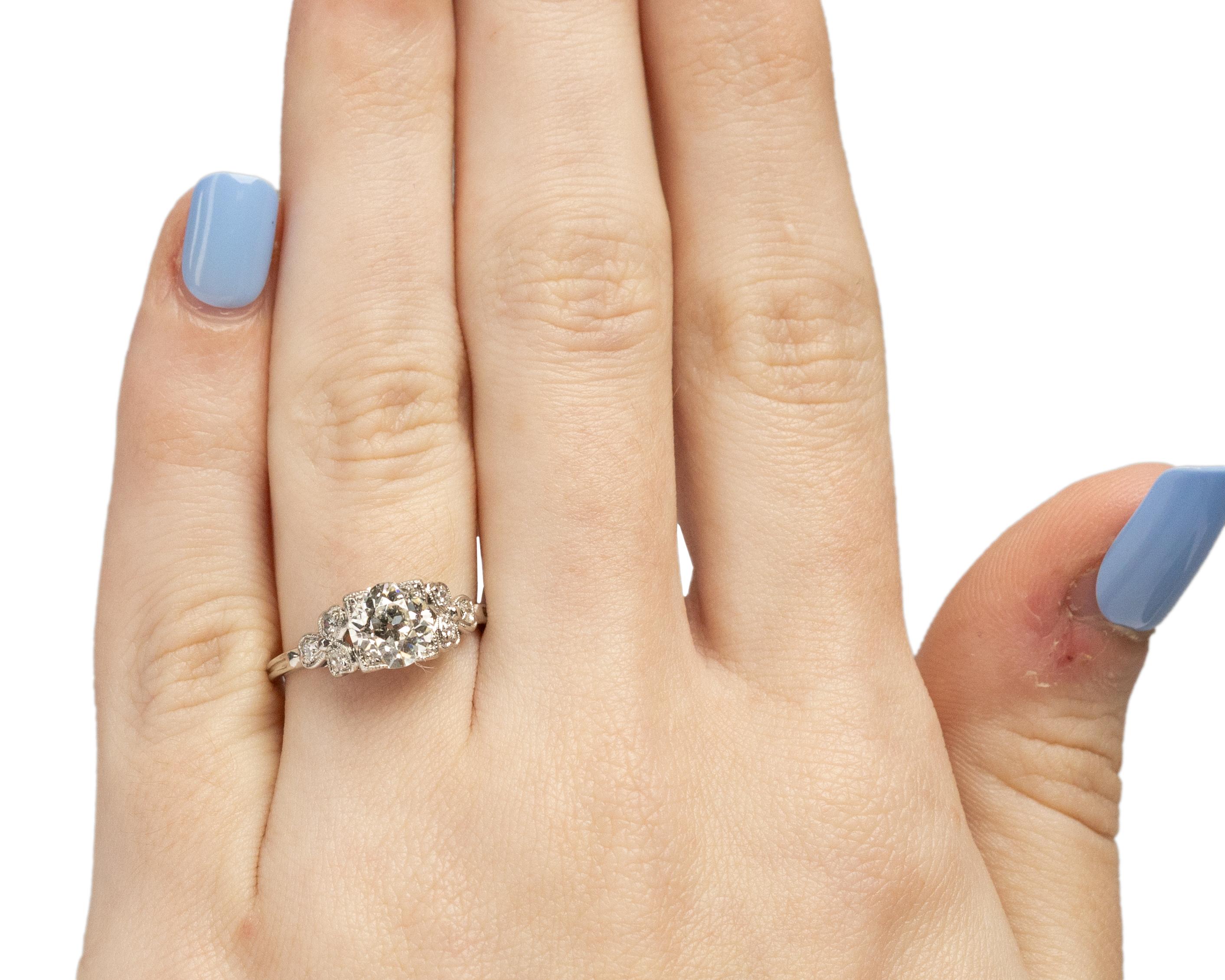 Platinum GIA 1.30 Carat Diamond Brilliant Engagement Ring In Good Condition For Sale In Atlanta, GA
