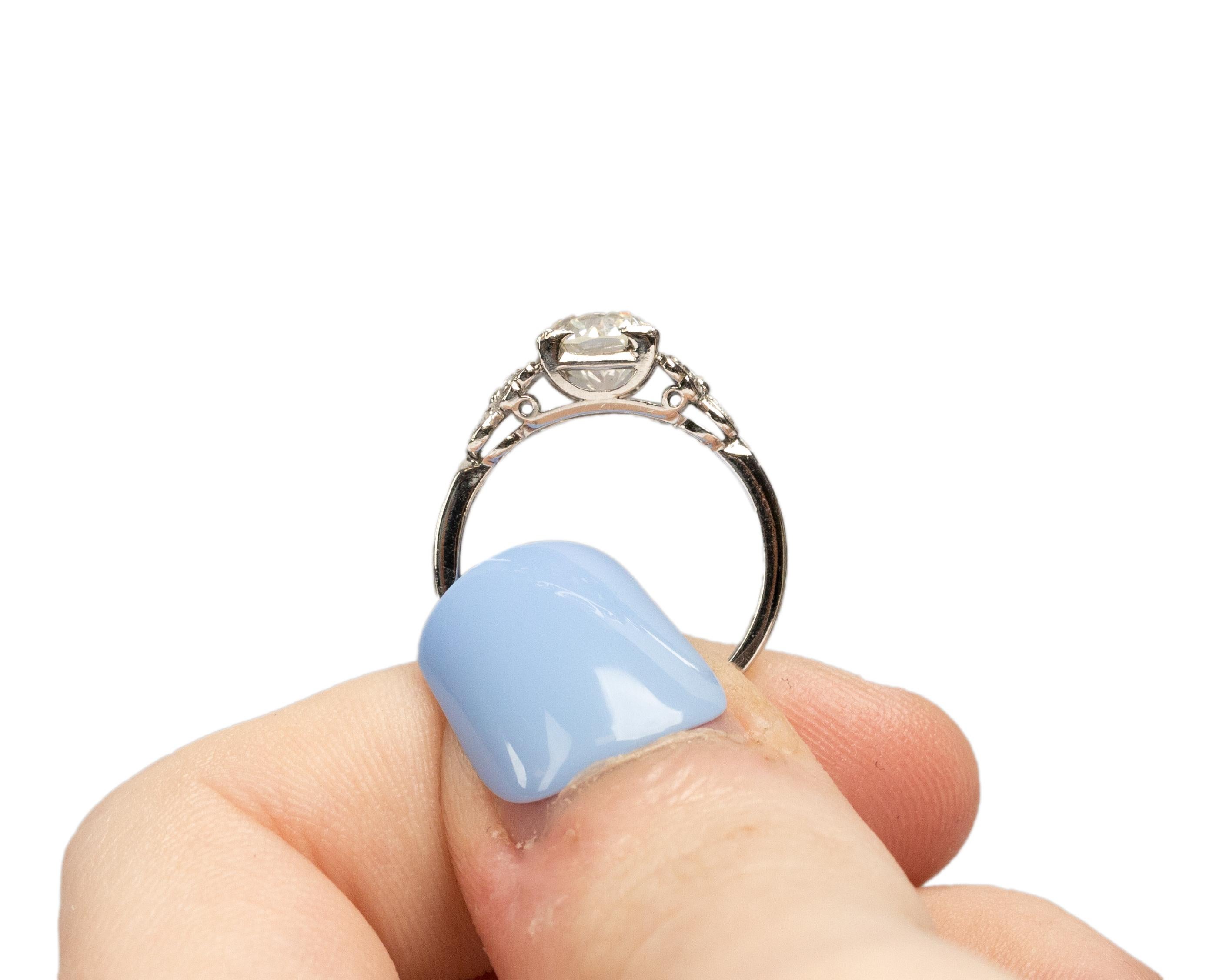 Platinum GIA 1.30 Carat Diamond Brilliant Engagement Ring For Sale 2