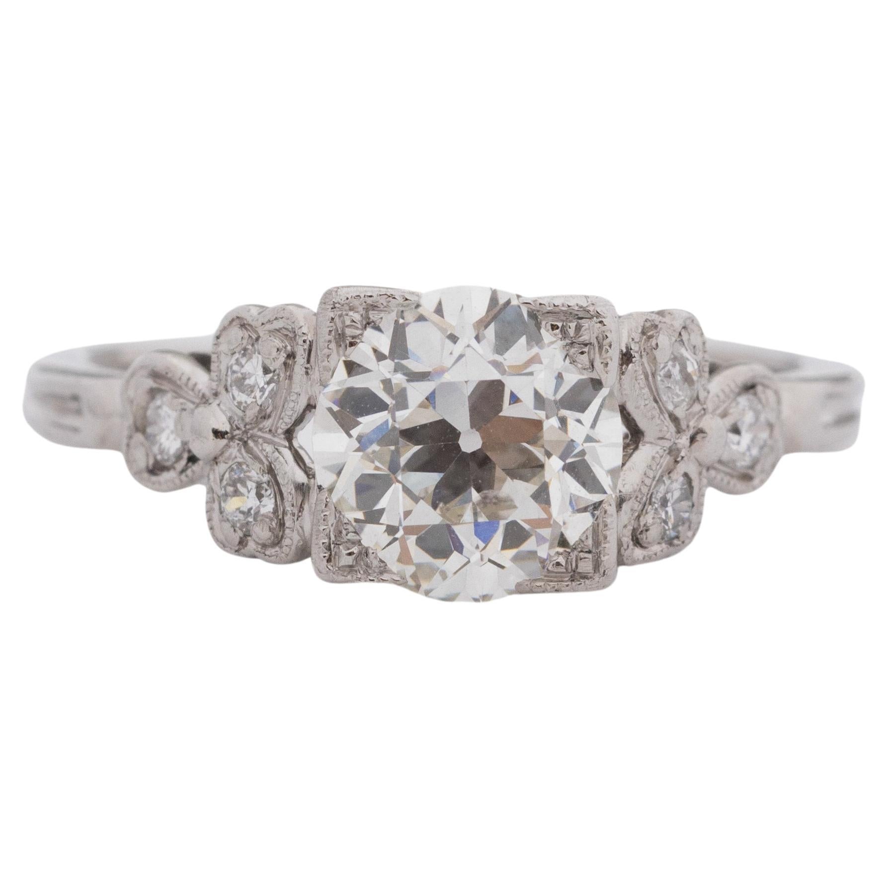 Platinum GIA 1.30 Carat Diamond Brilliant Engagement Ring For Sale