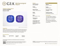 Platinum GIA 14.2ctw Cushion Color Change Blue Sapphire Large Diamond Halo Ring