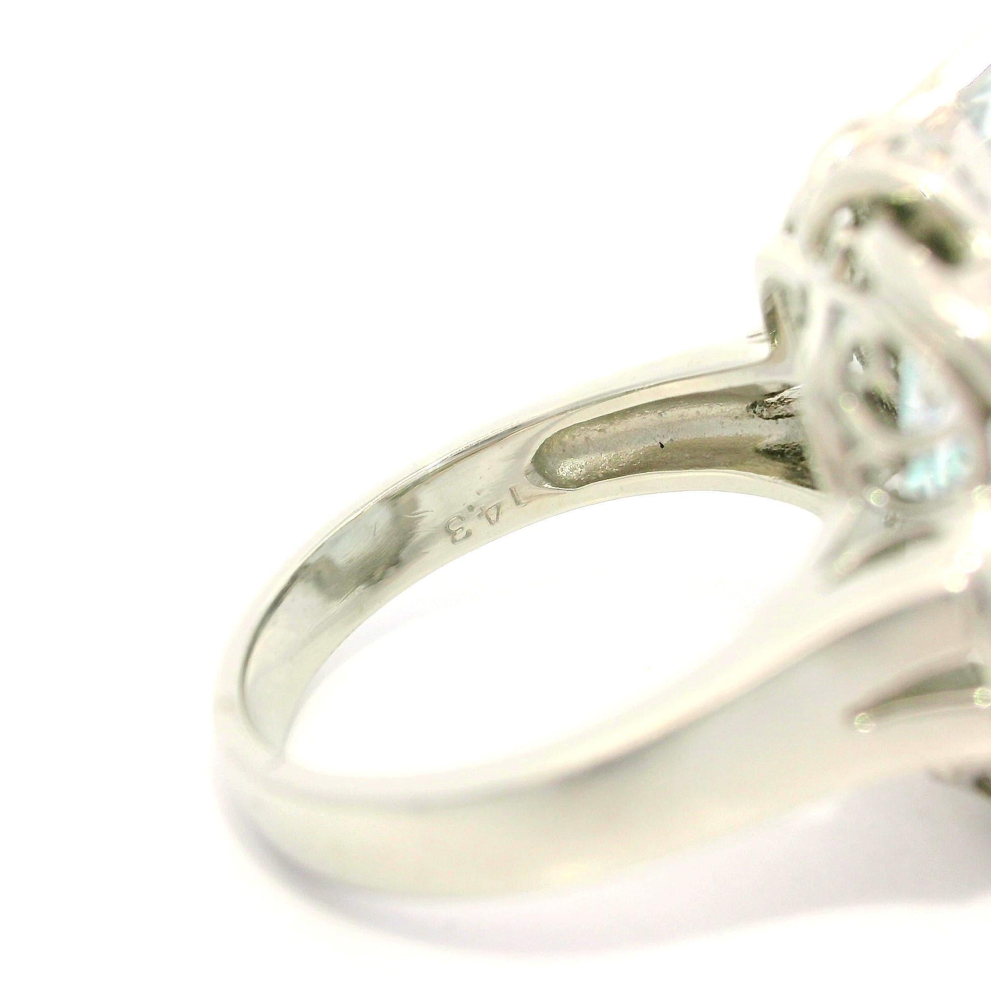 Taglio smeraldo Anello solitario in platino GIA 14,30ct con acquamarina taglio Step rettangolare grande in vendita