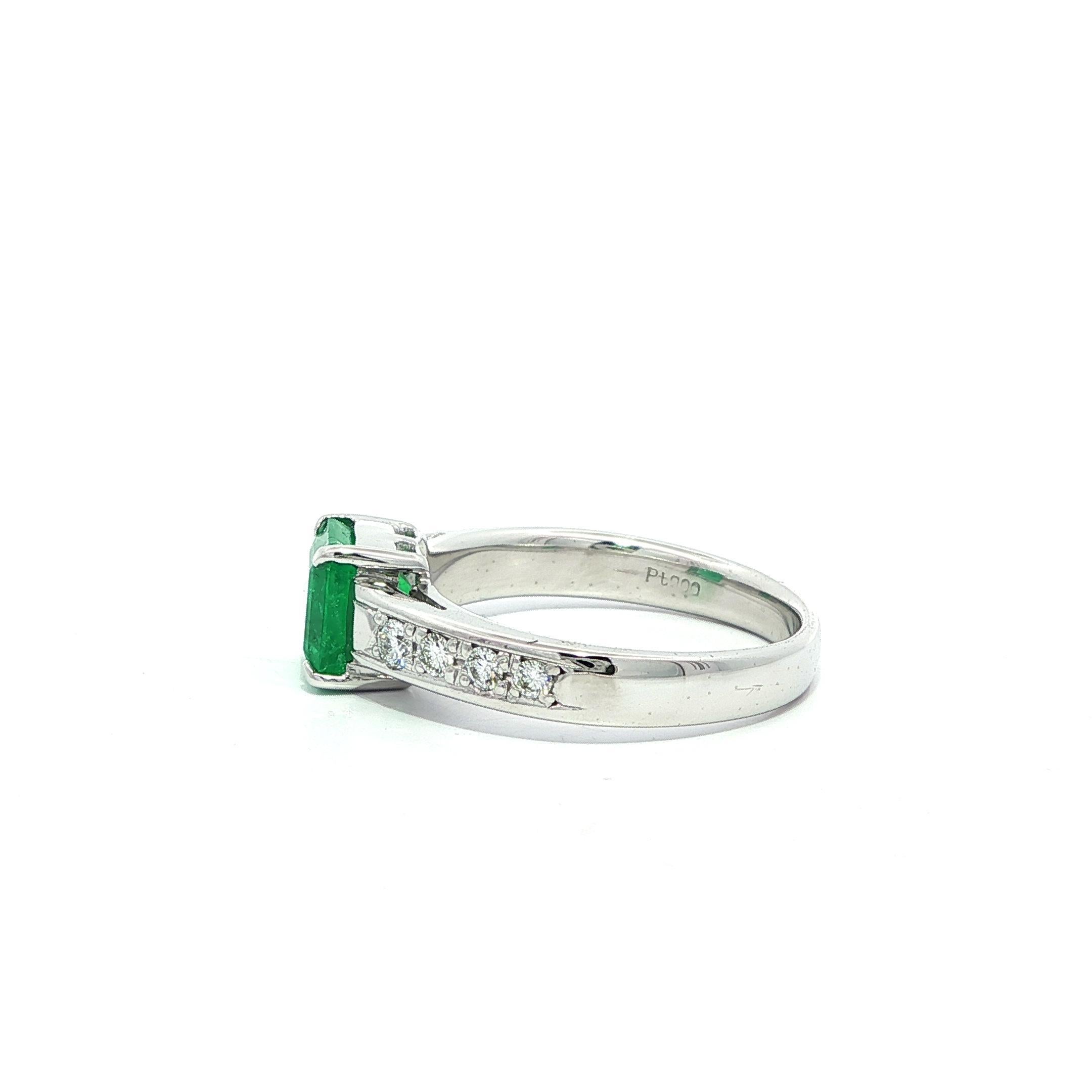 Platin GIA 1,61ctw kolumbianischen Smaragd Solitär w / Diamant-Verlobungsring im Angebot 4
