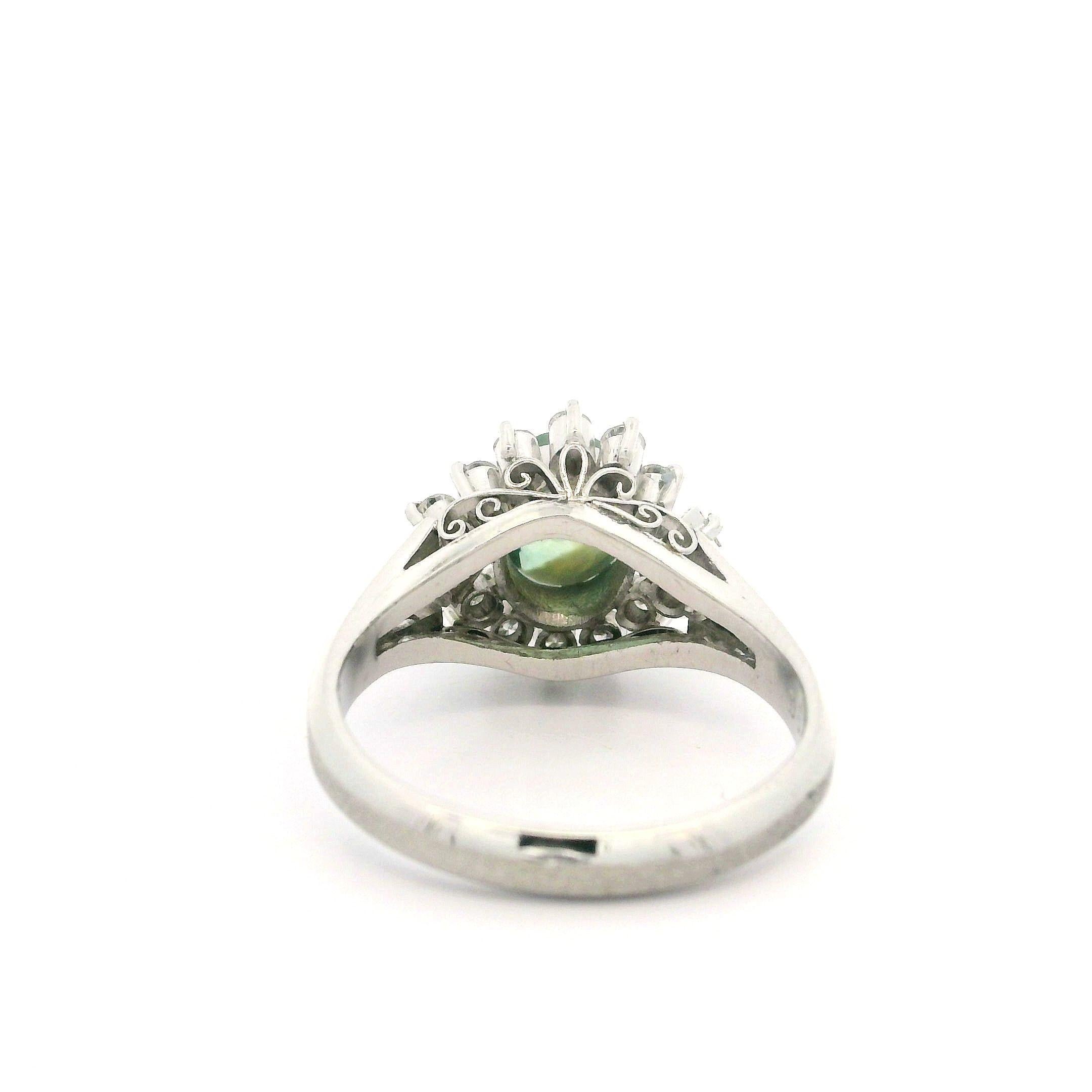 Platinum GIA 1.68ct Ceylon Green Purple Color Change Alexandrite & Diamond Ring 3