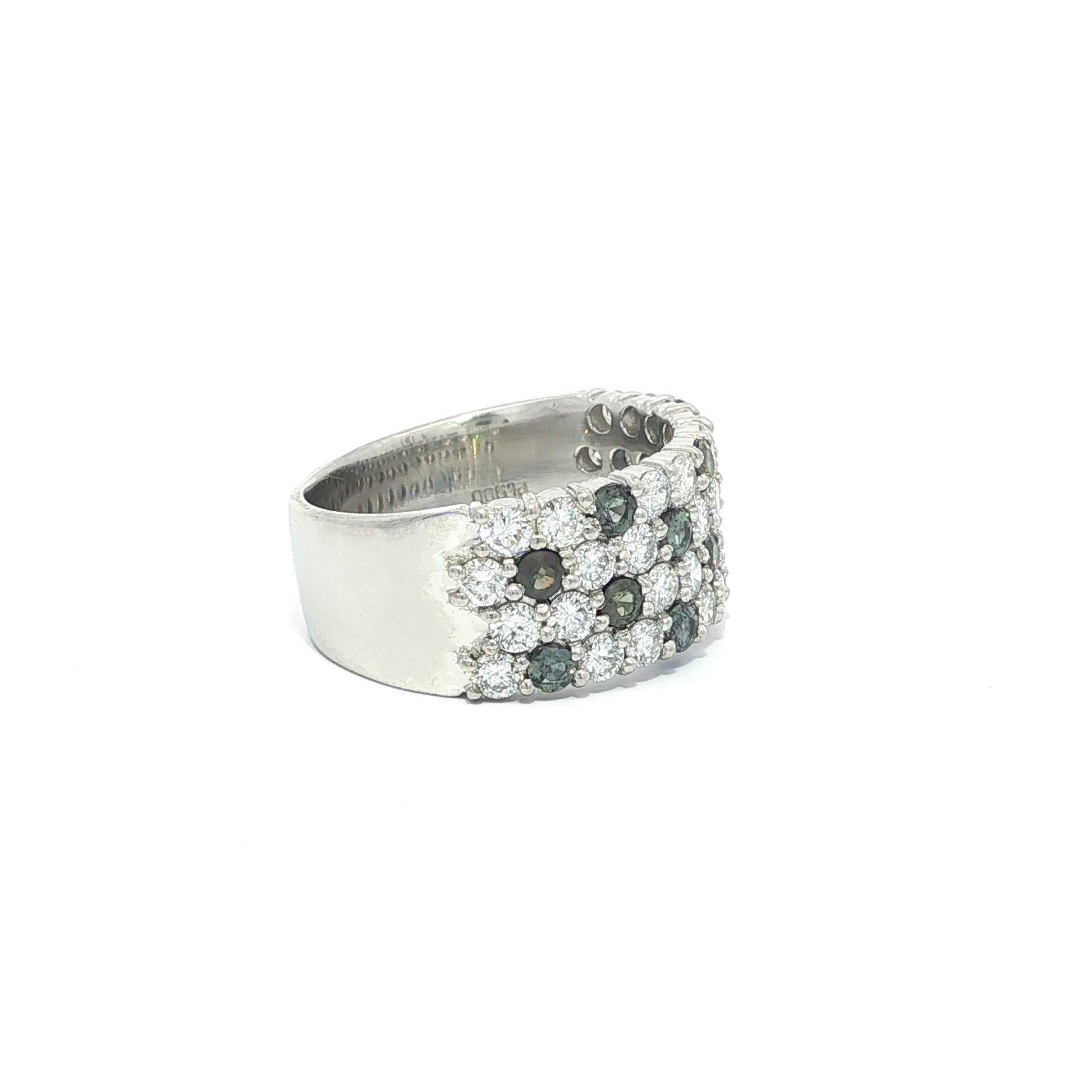 Platin GIA 1,98ctw Farbwechsel Brasilien Alexandrit & Diamant Wide Band Ring im Angebot 6