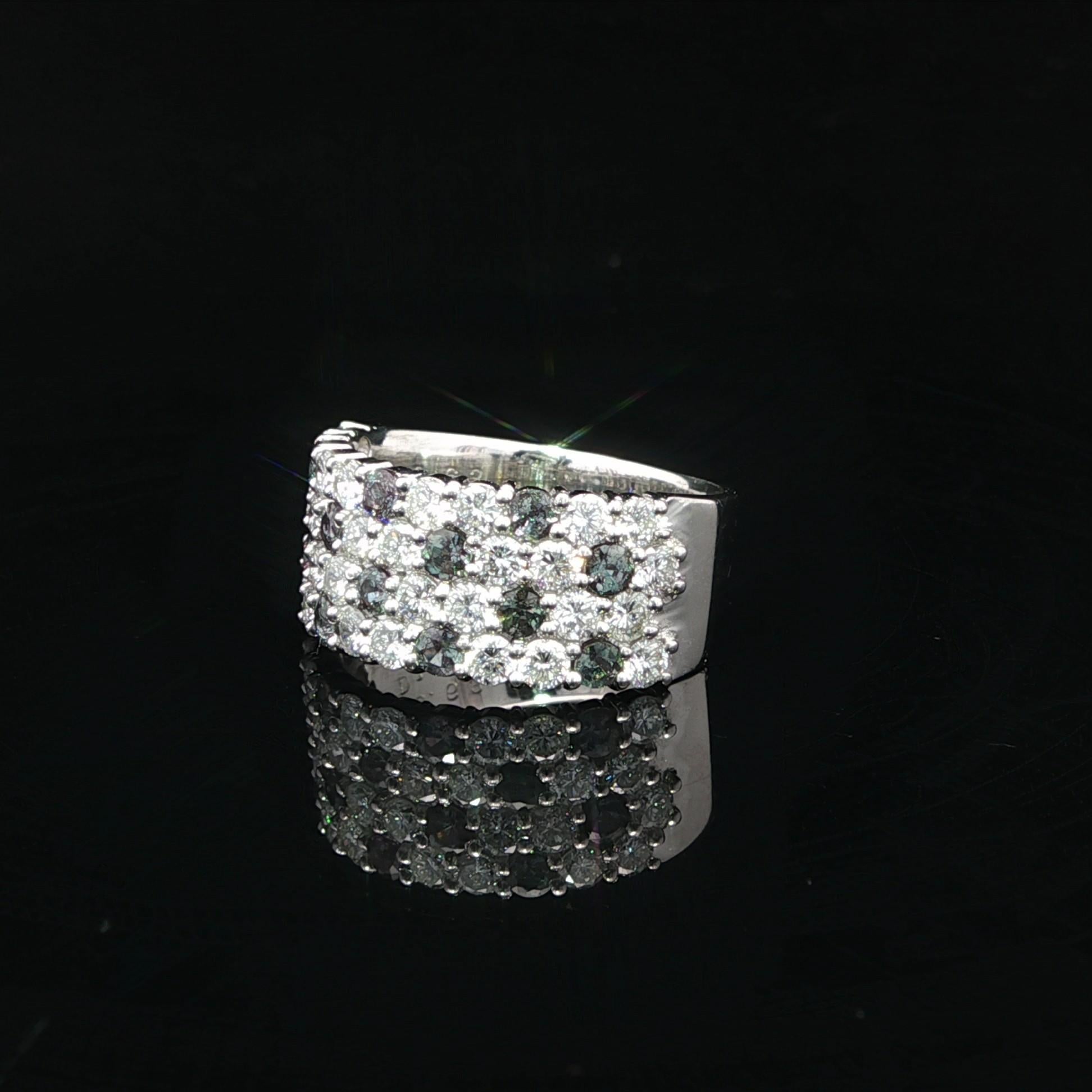 Platin GIA 1,98ctw Farbwechsel Brasilien Alexandrit & Diamant Wide Band Ring im Angebot 1