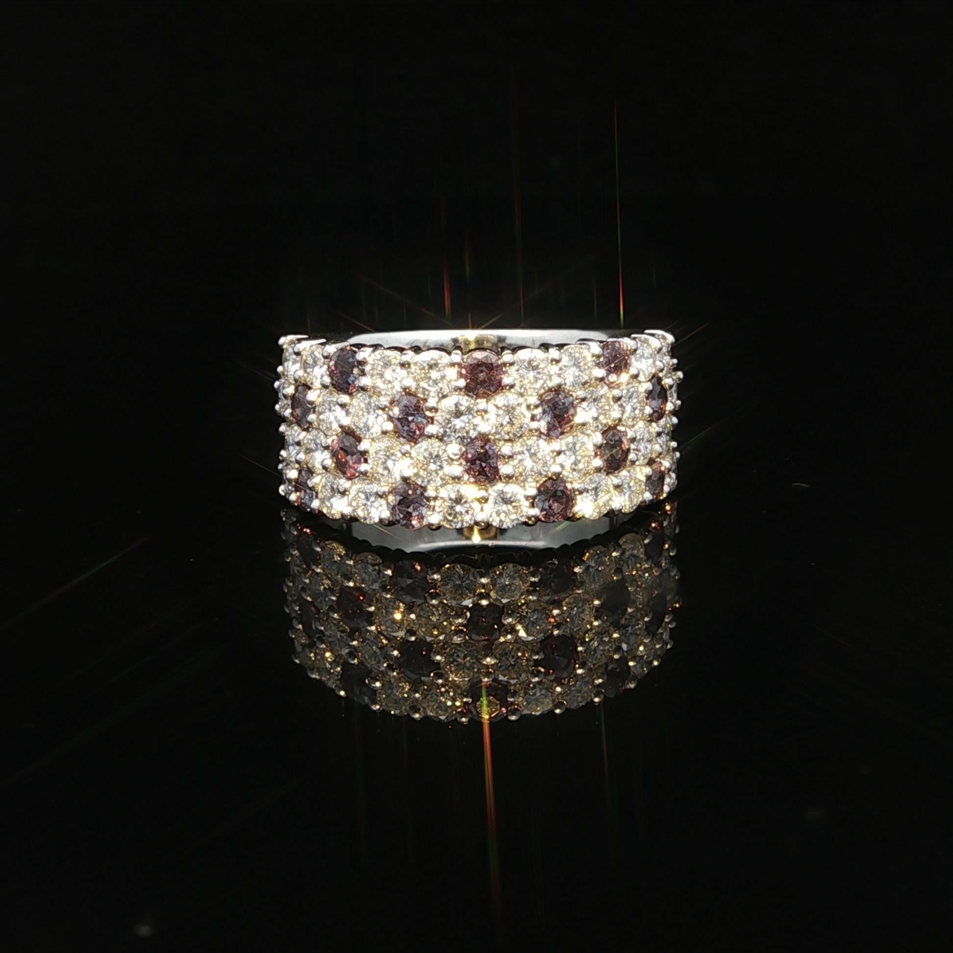 Platin GIA 1,98ctw Farbwechsel Brasilien Alexandrit & Diamant Wide Band Ring im Angebot 2