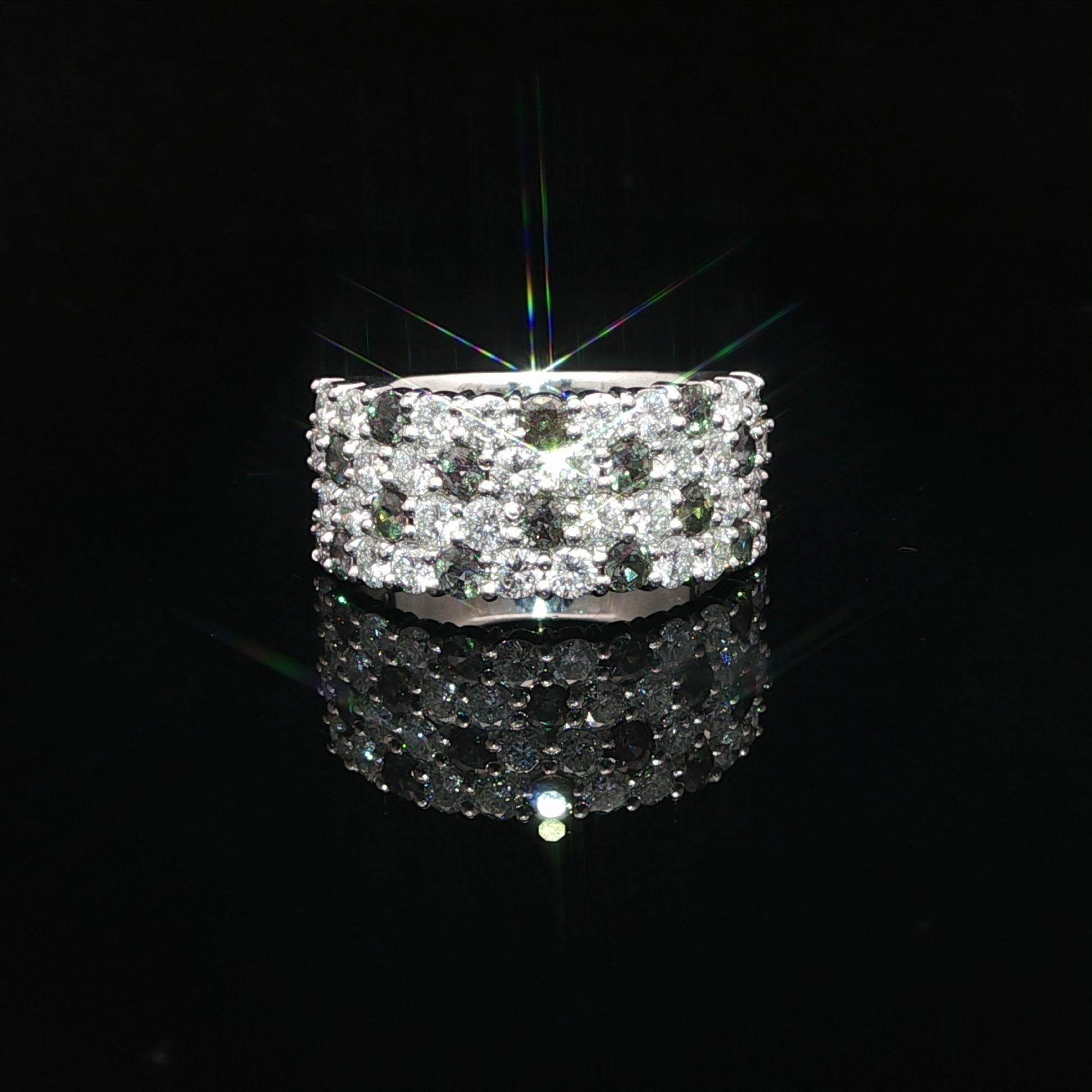 Platin GIA 1,98ctw Farbwechsel Brasilien Alexandrit & Diamant Wide Band Ring im Angebot 3