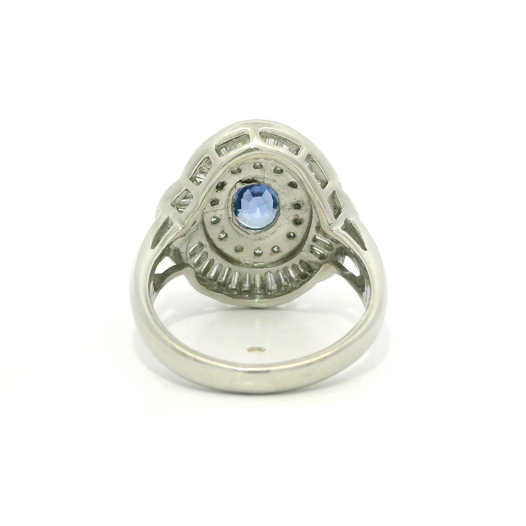 Platin GIA 2,57ctw keine Hitze Burma Saphir Diamant Low Profile Ballerina Ring im Angebot 11