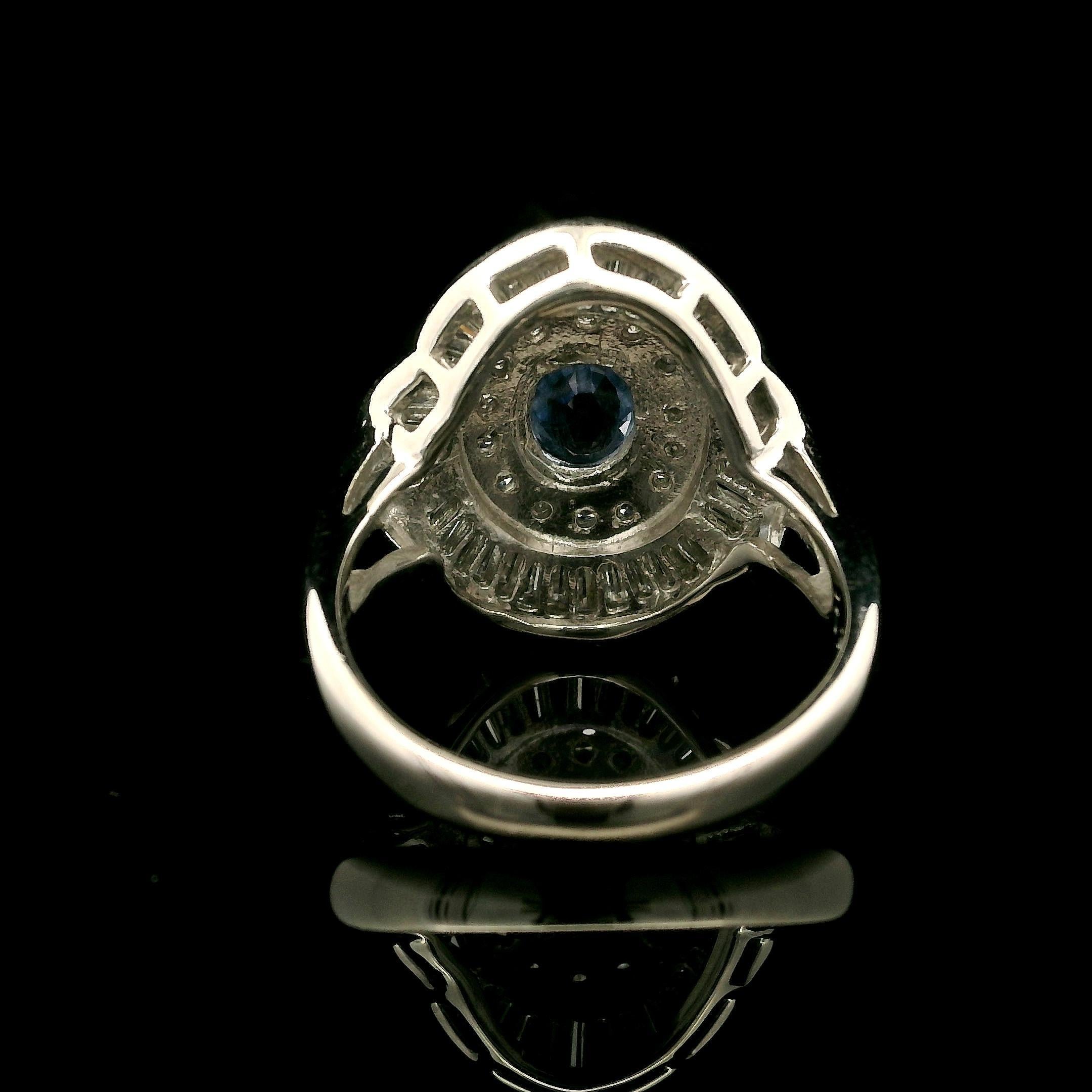 Platin GIA 2,57ctw keine Hitze Burma Saphir Diamant Low Profile Ballerina Ring (Brillantschliff) im Angebot