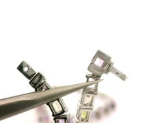 Platinum GIA 30.2ctw Rectangular Pastel No Heat Sapphire Diamond Necklace