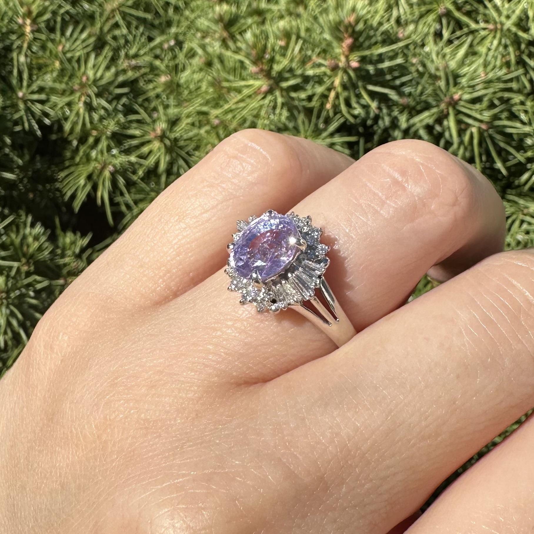 Anello in platino GIA con diamante zaffiro viola rosato di Ceylon senza calore da 3,07ctw in vendita 9