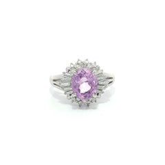 Bague en platine GIA 3.07ctw Ceylon No Heat Pinkish Purple Sapphire Diamond Ring
