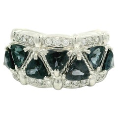 Platin GIA 3,3 Karatw Farbwechsel Blau To Lila Granate & Diamant-Ring