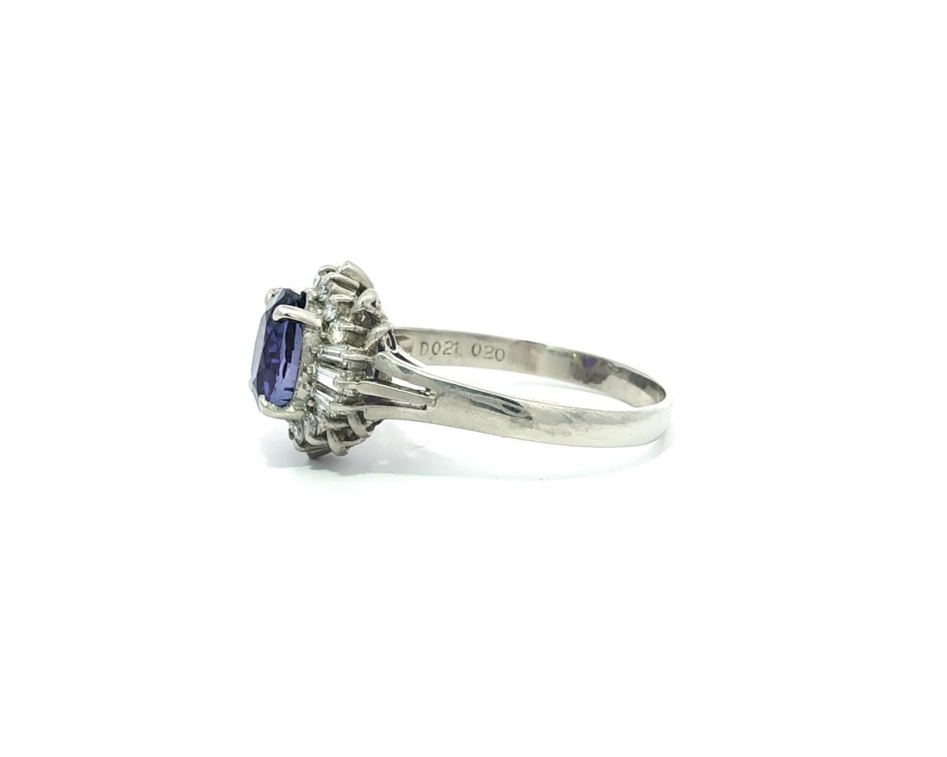 Platin GIA 3,42ctw keine Hitze Ceylon Farbwechsel Saphir w / Diamant Halo Ring im Angebot 6