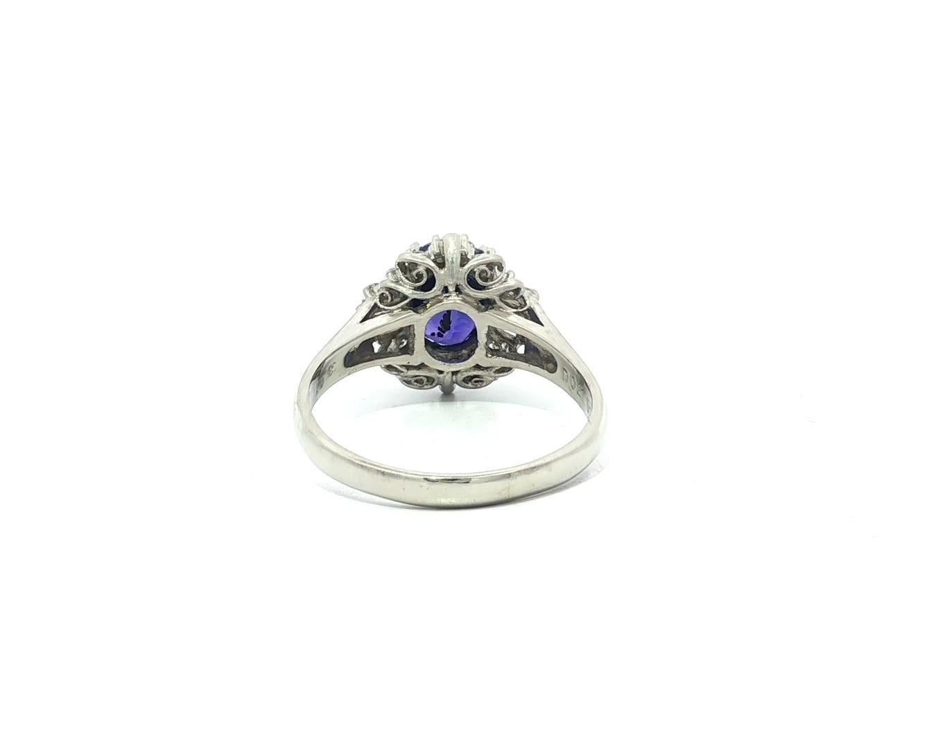 Platin GIA 3,42ctw keine Hitze Ceylon Farbwechsel Saphir w / Diamant Halo Ring im Angebot 7
